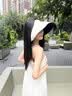 型公馆防晒帽女防紫外线太阳帽大帽檐帽子夏季遮阳帽遮脸空顶骑车显脸小 实拍图