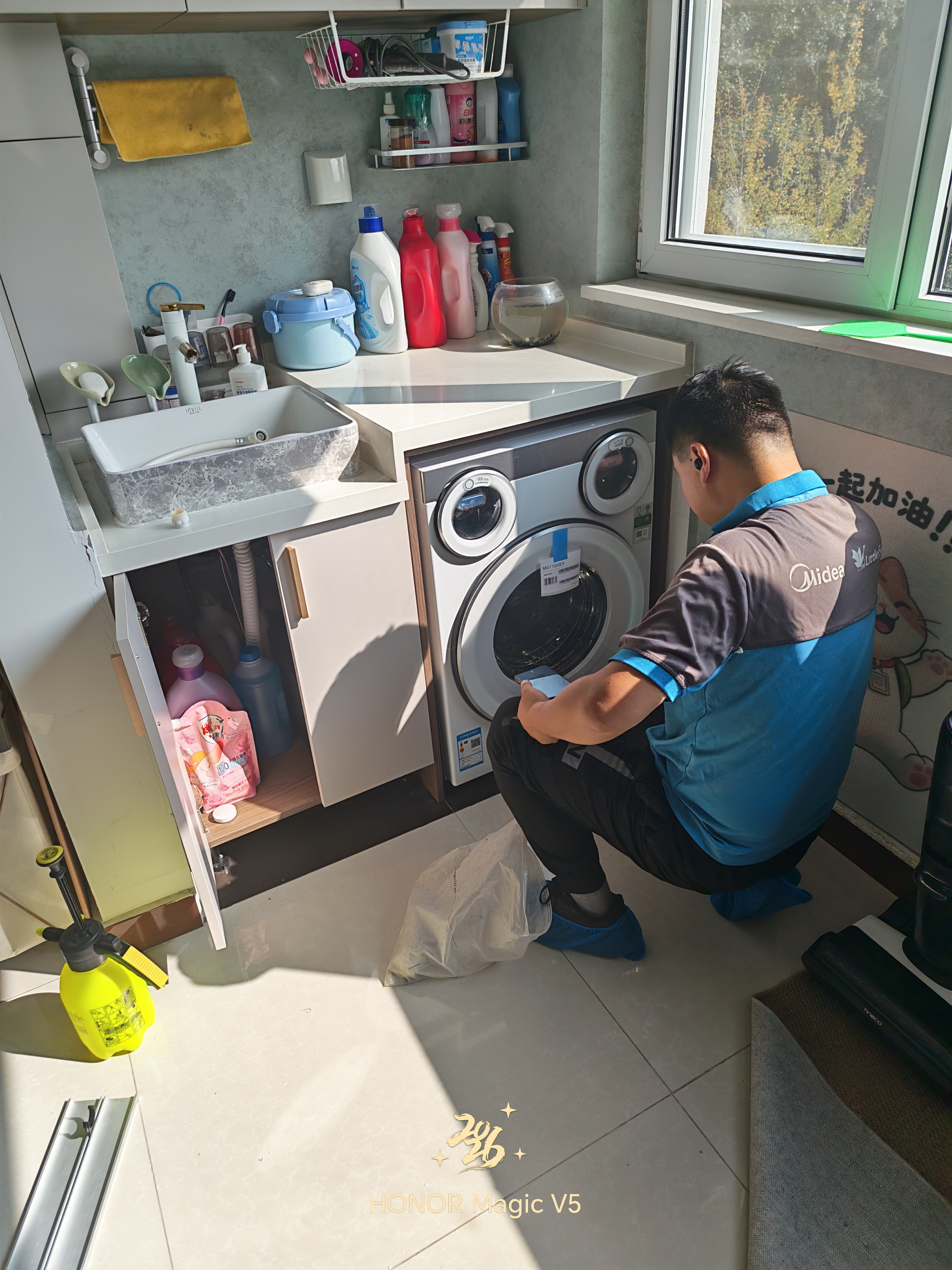 美的（Midea）可爱多滚筒洗衣机全自动单洗 11KG三筒内衣洗 MG11GGEX 活水精华 以旧换新 补贴 实拍图