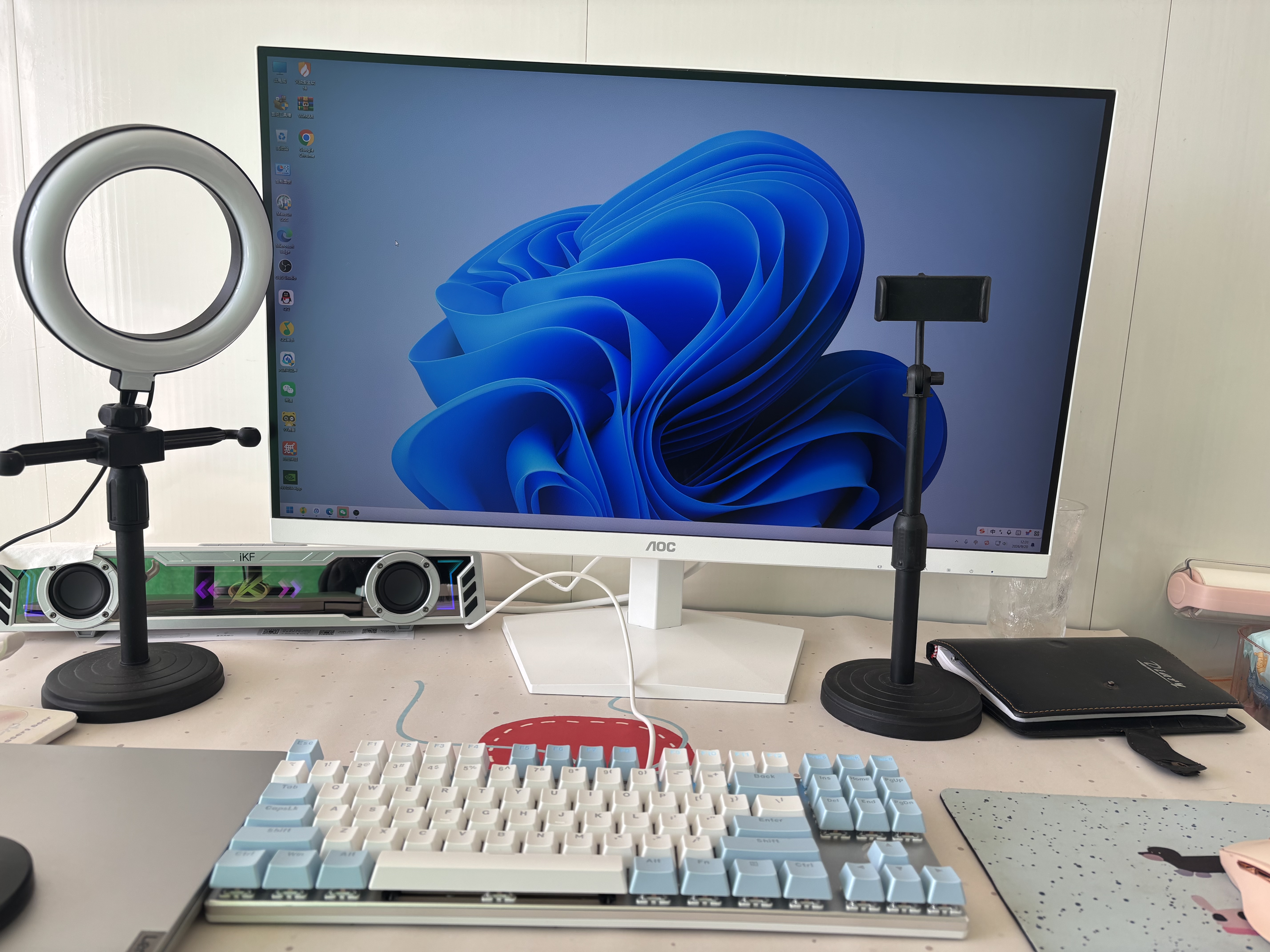 AOC 27英寸2K 210Hz 爱瞳圆偏光 硬件+AI动态低蓝光不闪护眼 FastIPS 典雅白电竞显示器 Q27G41LE/WS 实拍图