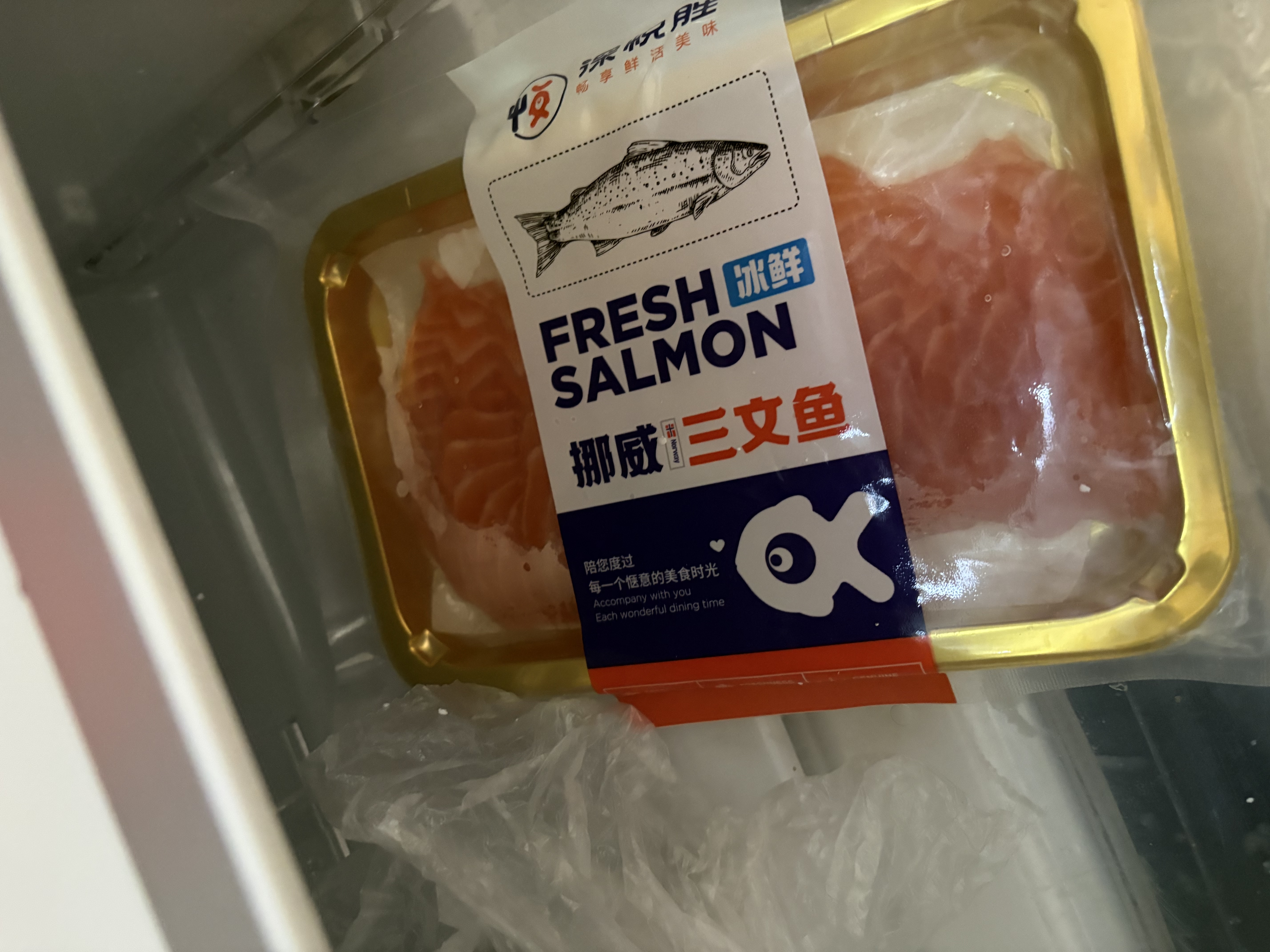 深悦胜 冰鲜挪威三文鱼刺身（大西洋鲑鱼）中段纯肉鱼腩 生鲜即食生鱼片 【中段切片】 400g 实拍图