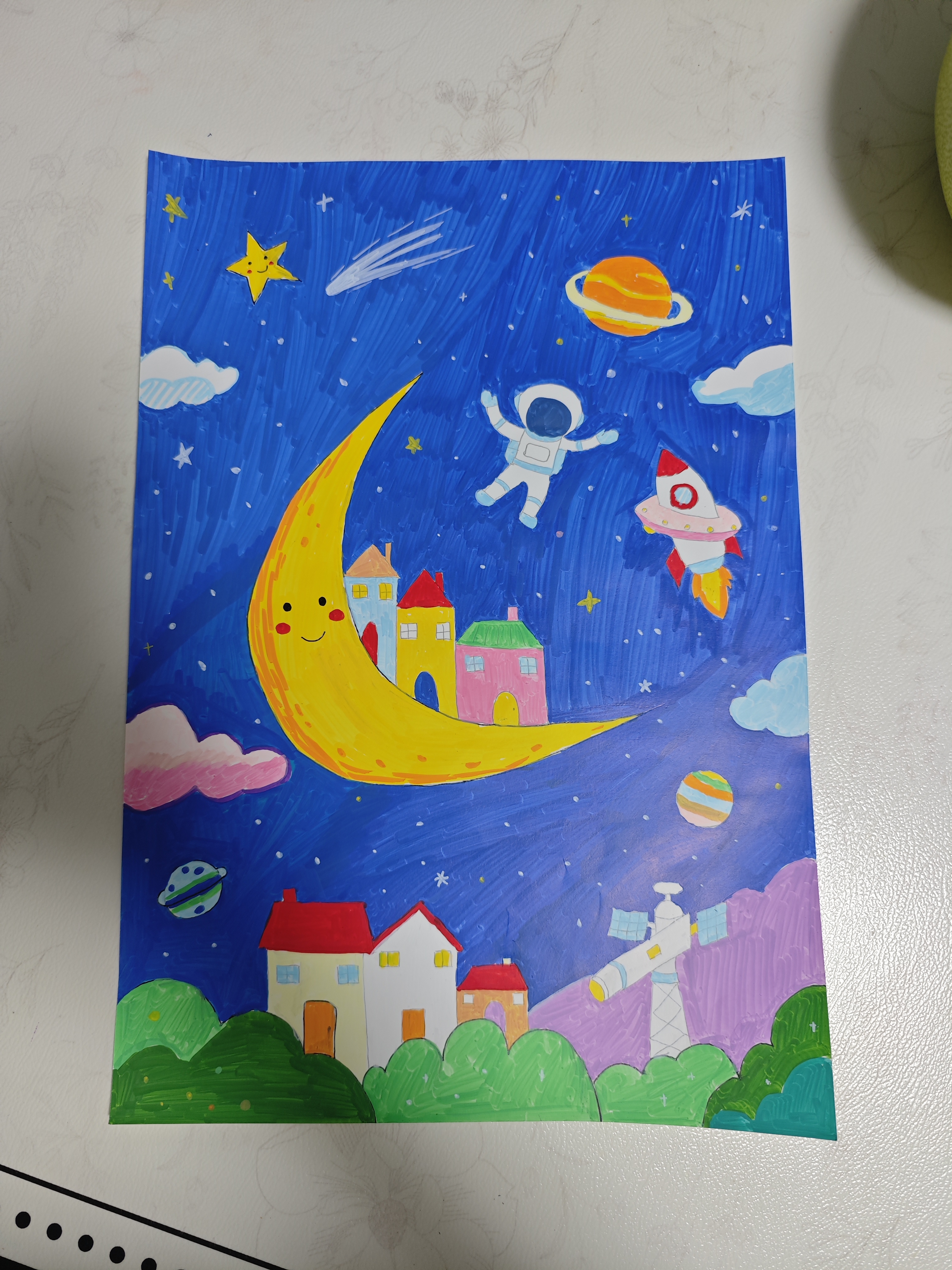 得力（deli）20张8K马克纸马克笔专用纸学生手抄报纸设计画图用纸手绘漫画纸礼物HS122-8K开学必备男女孩 实拍图