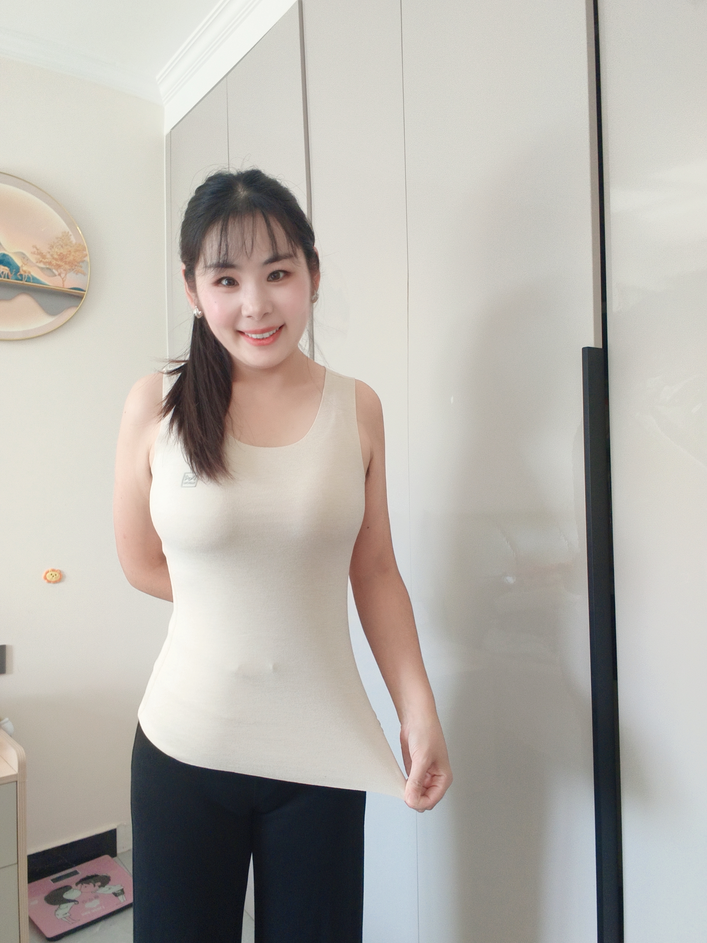 猫人羽绒羊绒蚕丝保暖背心女腈纶发热无痕内搭26年新款秋冬防寒贴内衣 实拍图