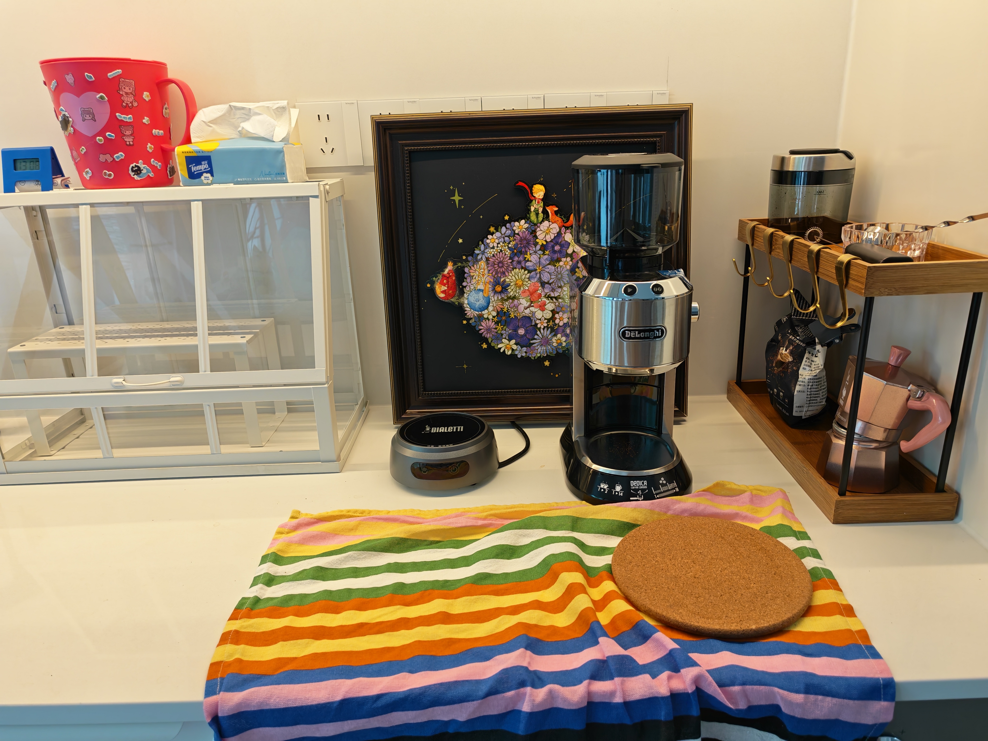 德龙（Delonghi）咖啡机 家用电动磨豆机 咖啡豆研磨器全自动磨粉配件 现磨意式磨粉机可视面板KG521.M 银色礼物 实拍图