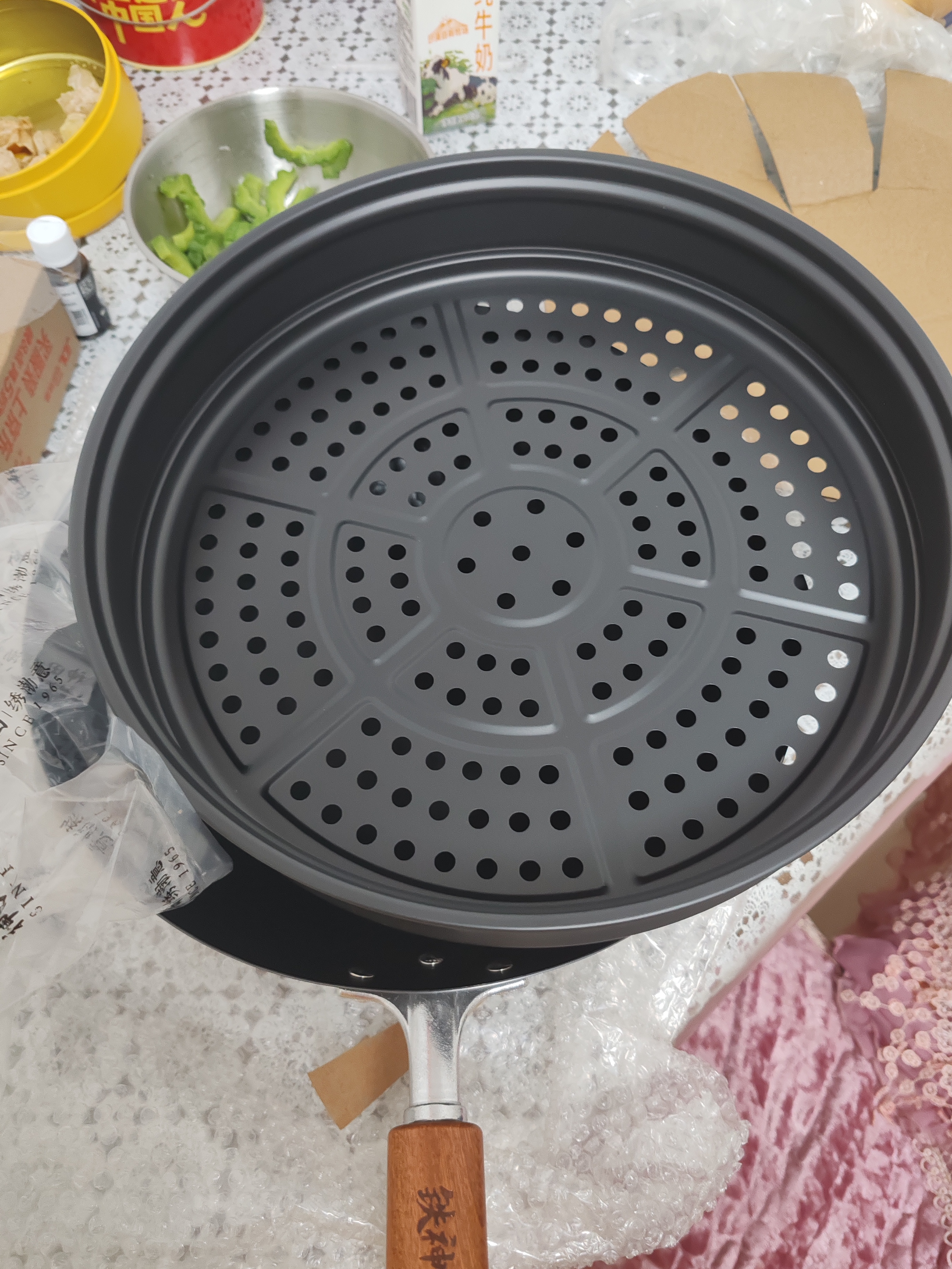 神田炒锅老式铁锅窒化熟铁炒菜锅日本进口物理无涂层不生锈 30cm 带盖 实拍图