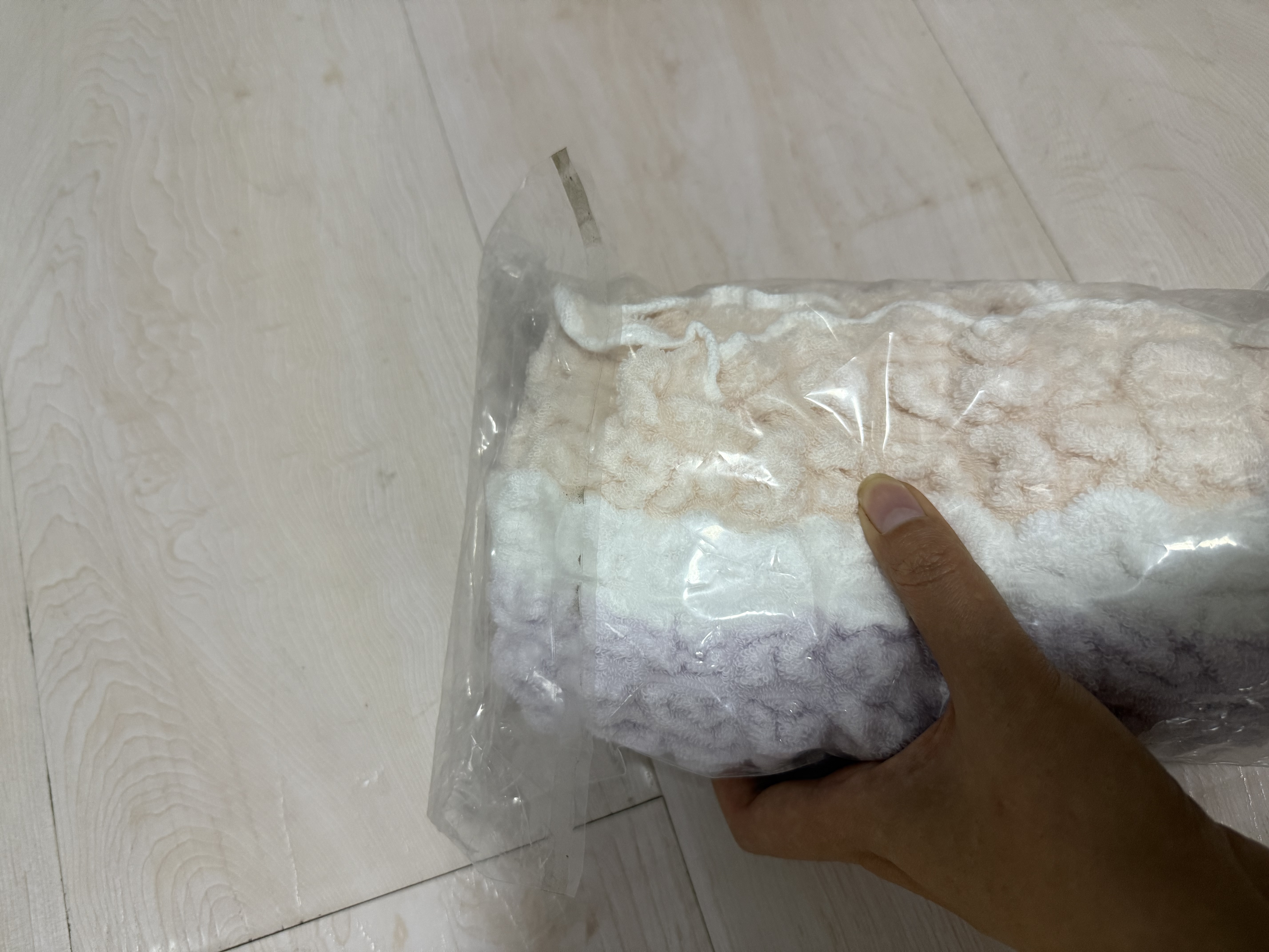 全棉时代干发巾蓬松吸水速干弹力柔软干发帽擦头发包头巾弹柔馨柔32×73cm 实拍图