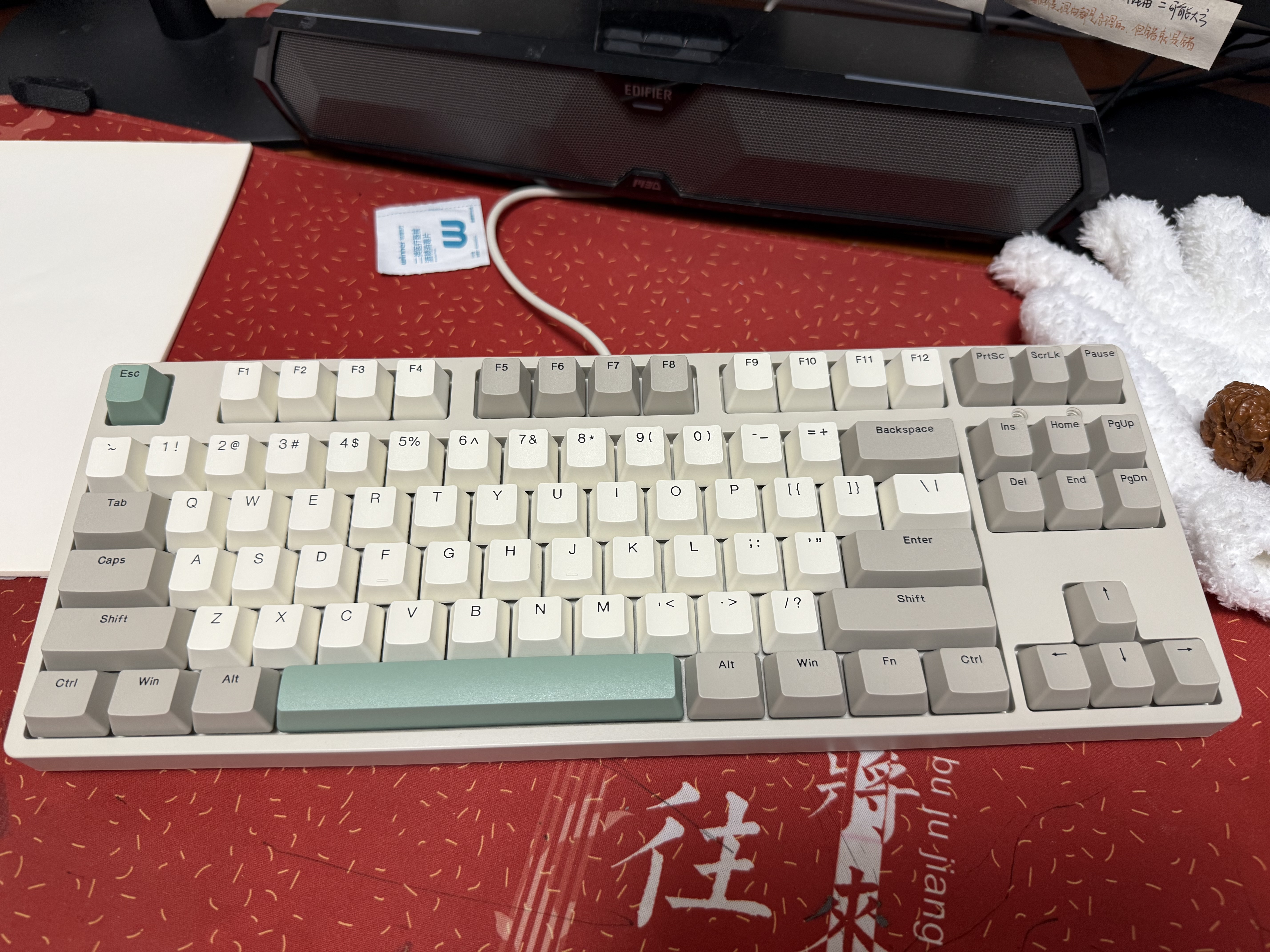 ikbcC200机械键盘有线键盘87键电竞游戏键盘办公打字手感好电脑键盘樱桃键盘 工业灰茶轴有线 实拍图