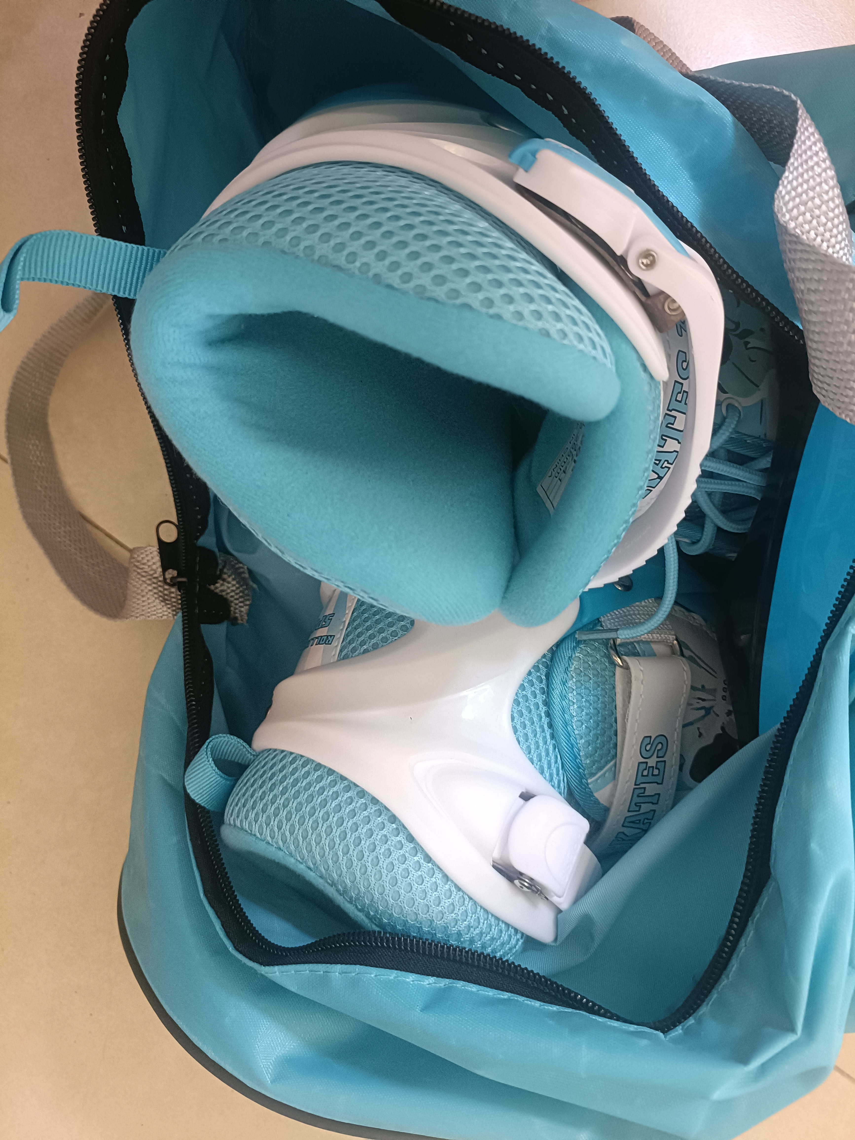 361°儿童轮滑鞋初学者中小学男童女童溜冰鞋闪光轮旱冰鞋套装 蓝色L码 实拍图