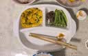 半物生活减肥分格餐盘陶瓷分餐盘减脂定量211餐盘家用儿童餐盘三格早餐盘 实拍图