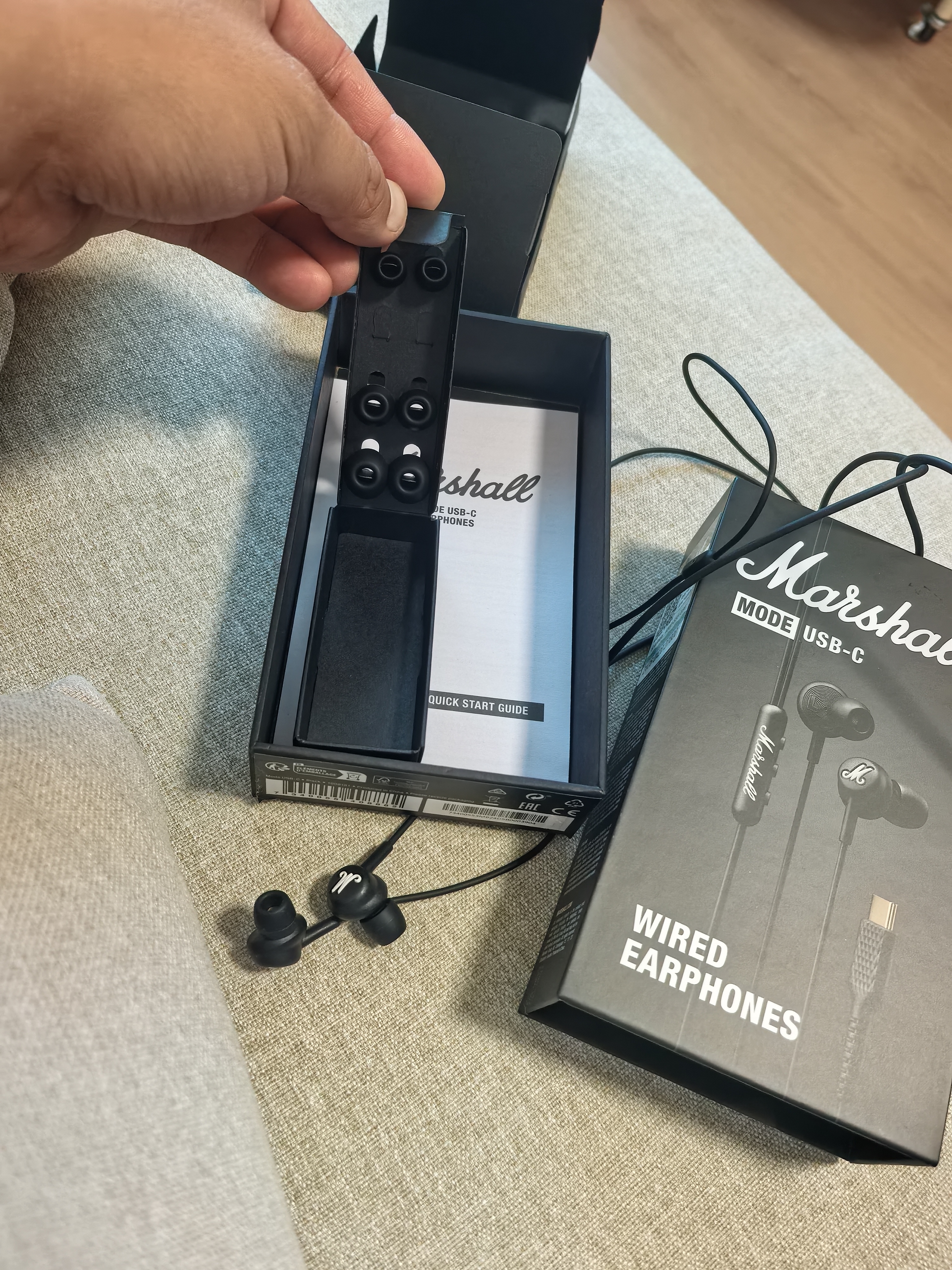 Marshall（马歇尔）MODE USB-C耳机入耳式摇滚重低音内置麦克风有线耳塞生日礼物送男生 黑色 实拍图