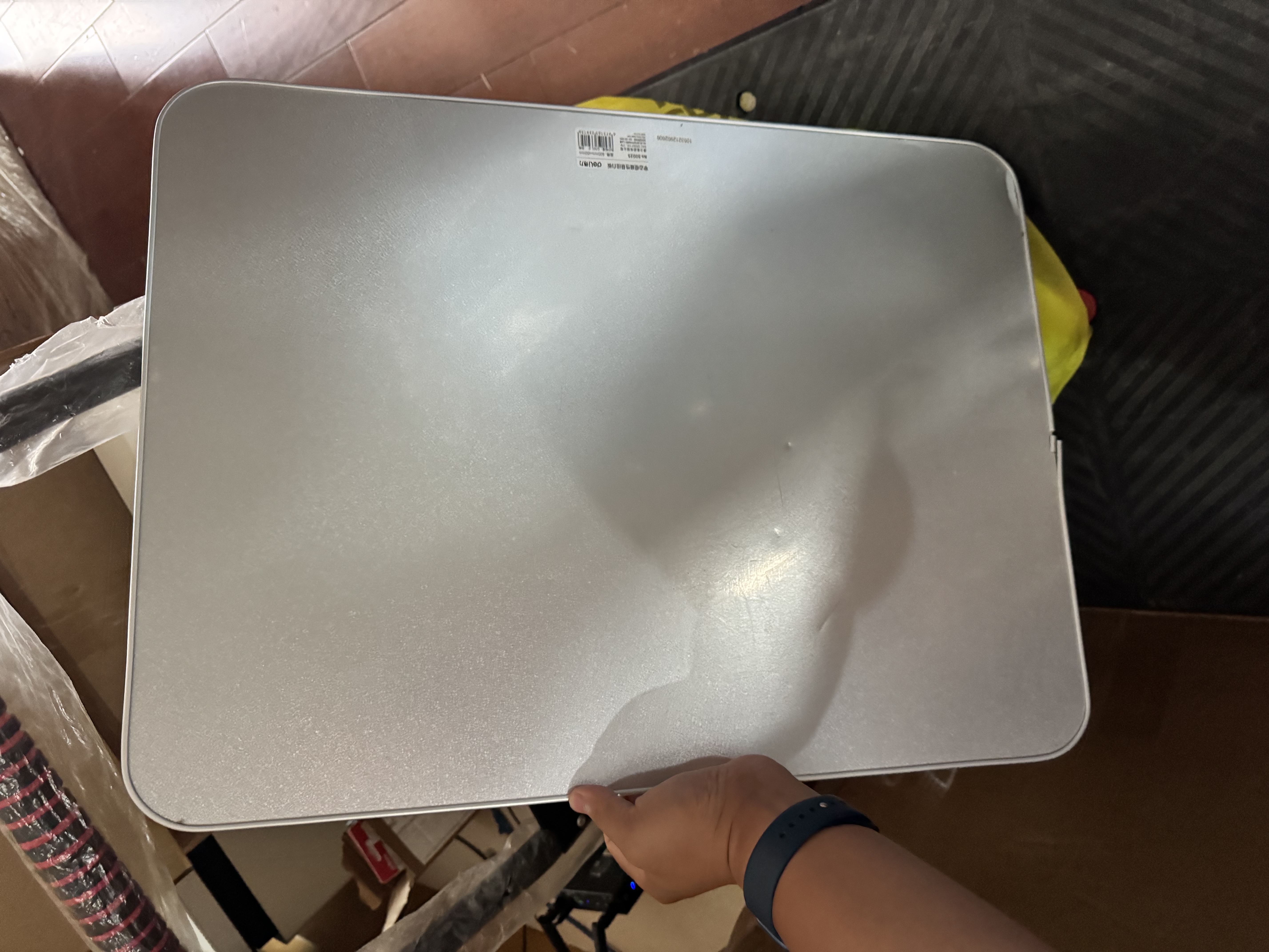 得力45*60cm挂式白板 易擦磁性办公教学会议悬挂式白板家用儿童写字板黑板磁性可吸附【窄边框系列】 实拍图