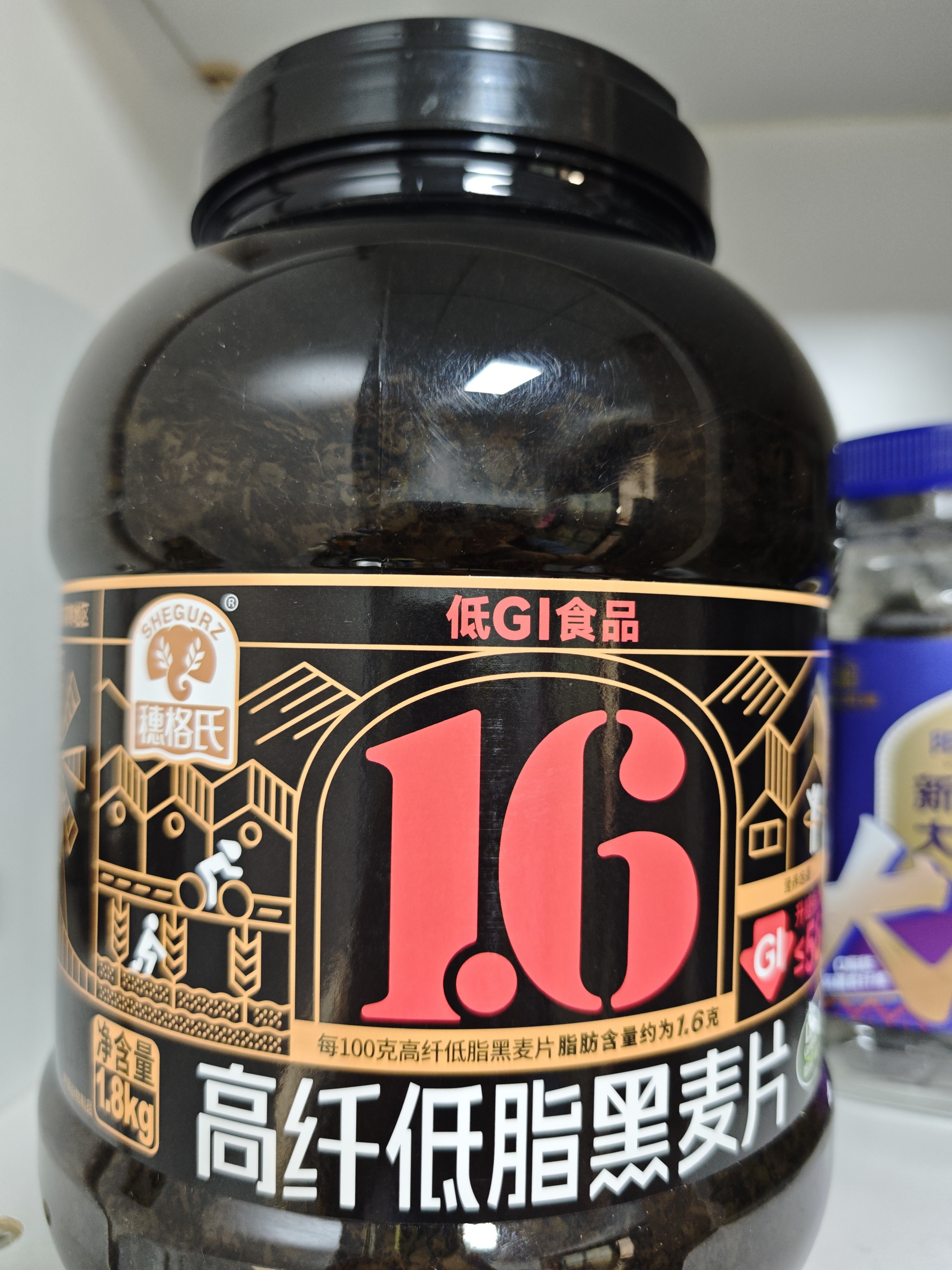 穗格氏高纤黑麦片1800g 健身低脂代餐即食低GI燕麦片早餐无糖精钠谷物  实拍图