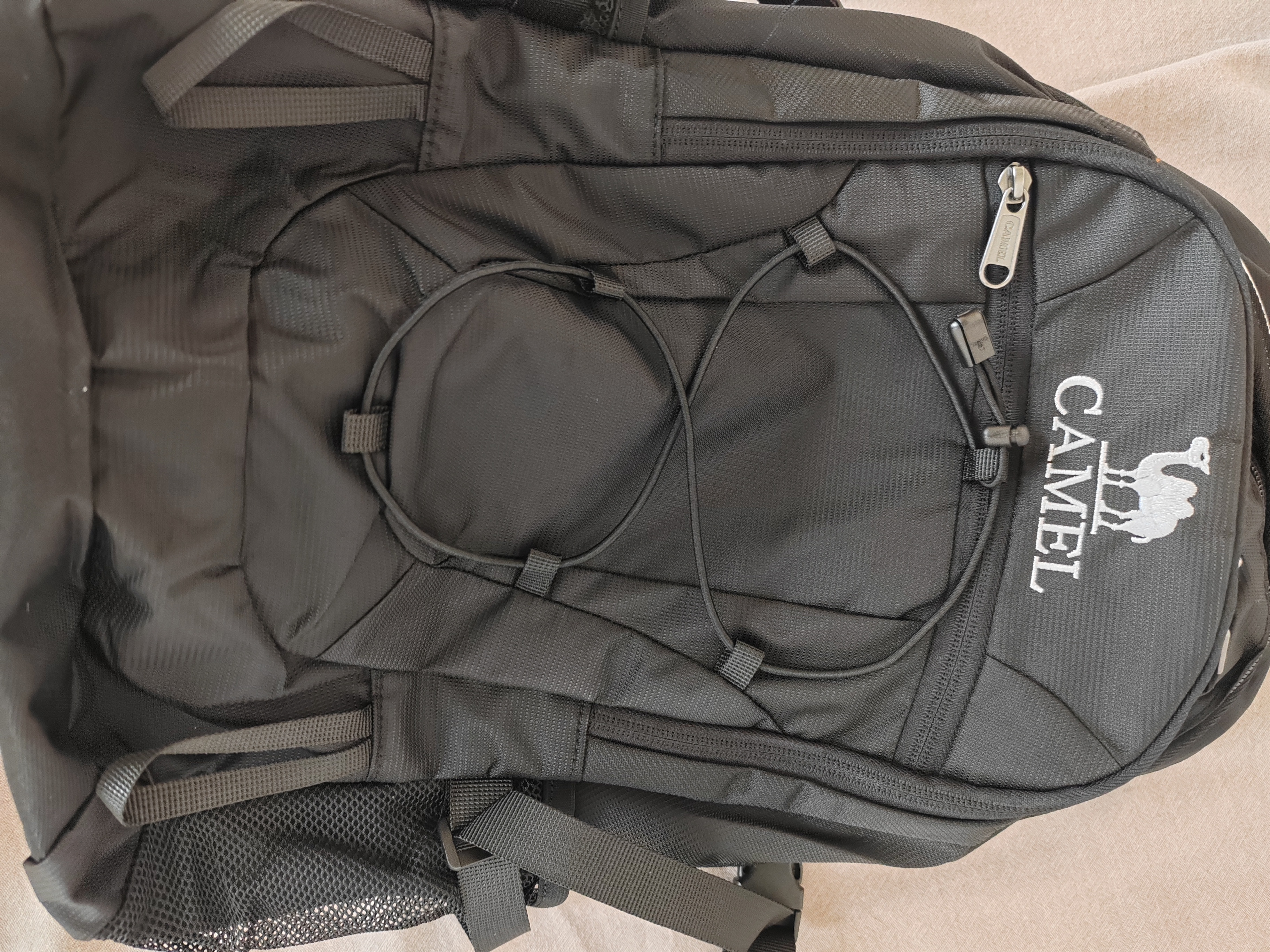骆驼（CAMEL）户外防水登山包大容量徒步旅行双肩书包男女专业休闲运动包纯黑 实拍图