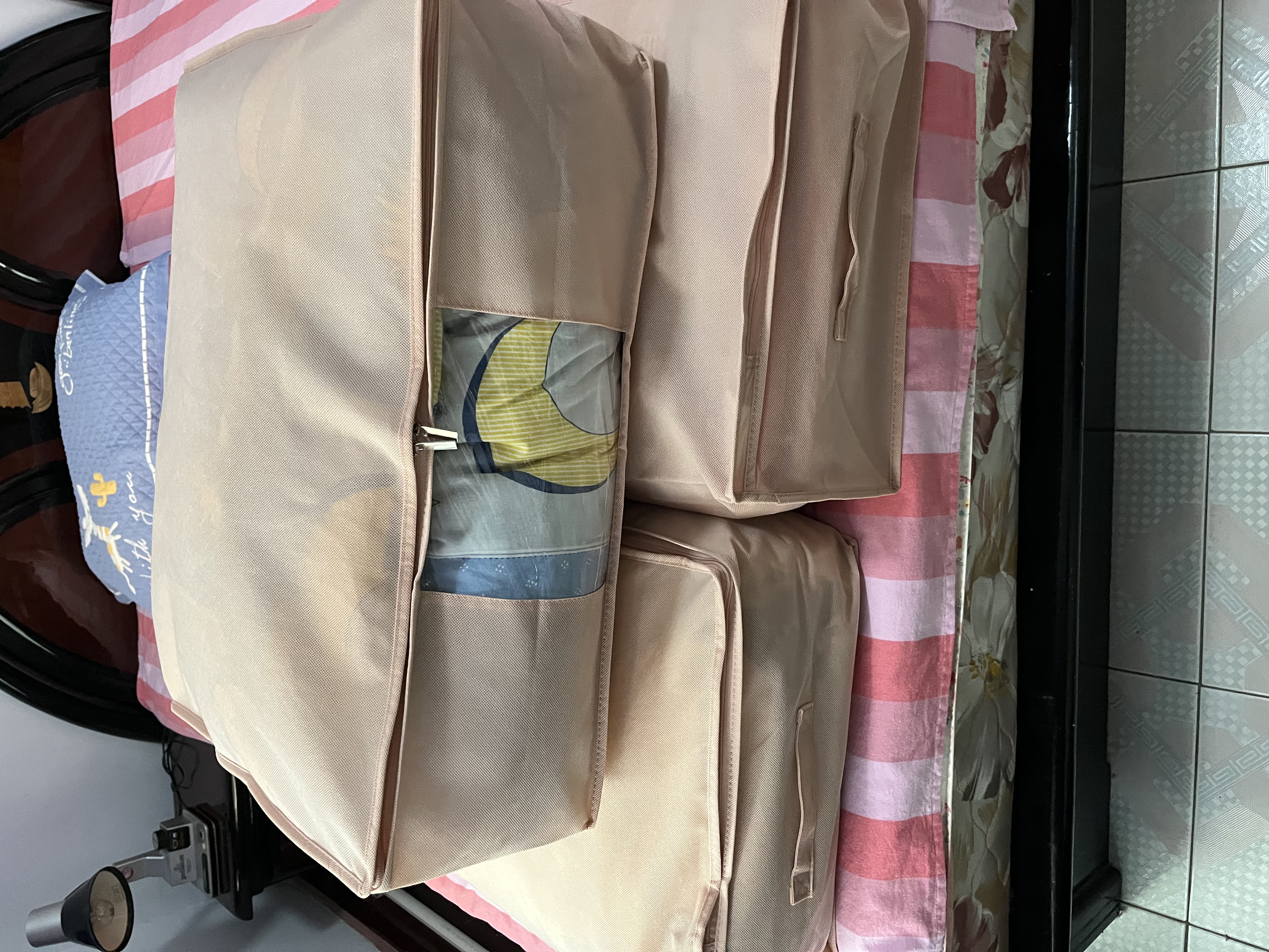 百草园整理袋衣服棉被子收纳袋 大号3枚装 珊瑚粉 加厚被褥整理袋 实拍图