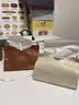 范爷家编织皮革纸巾盒2个几何压花纹理抽纸盒ins北欧客厅茶几创意纸巾套 实拍图
