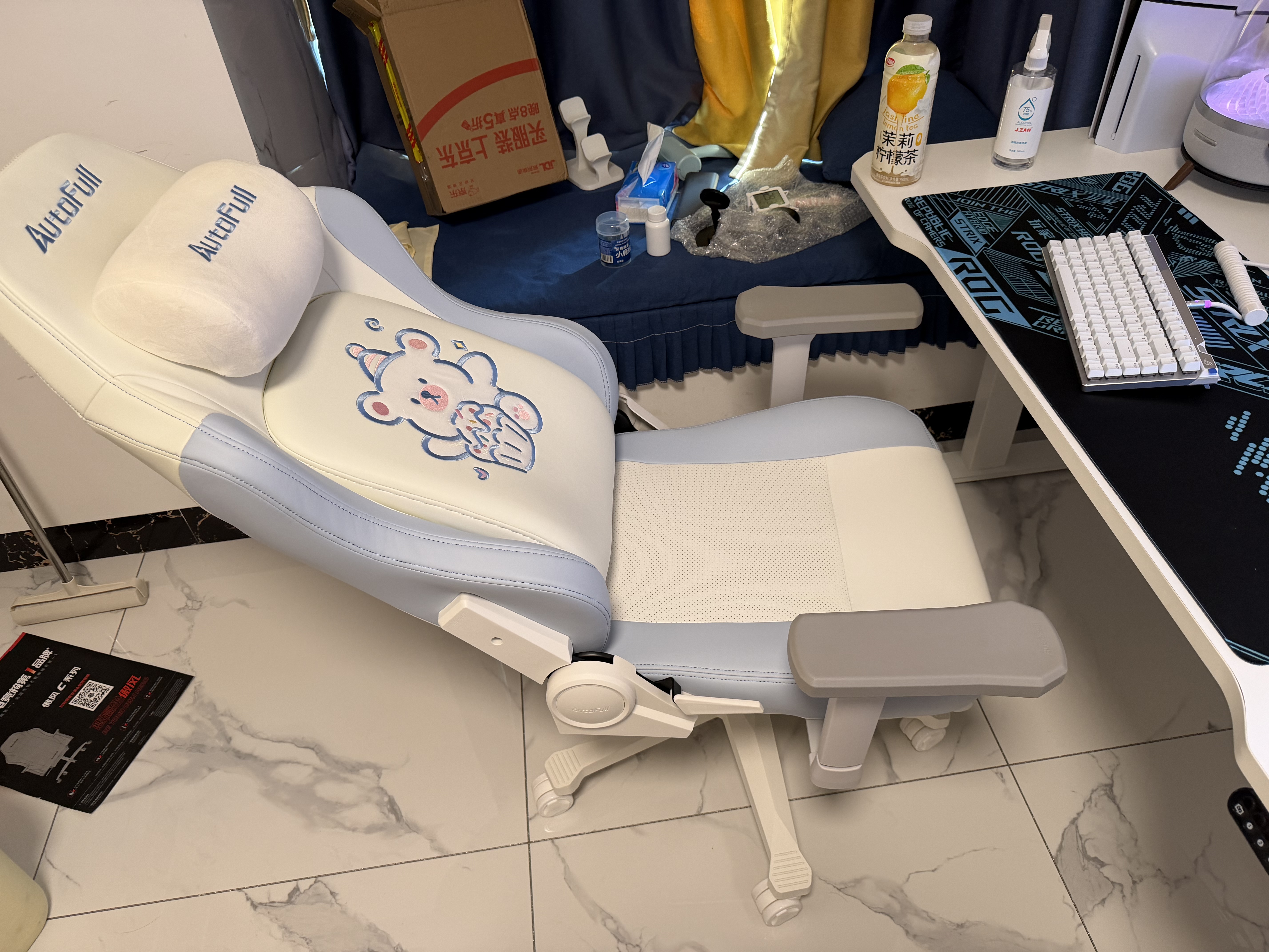 傲风C3Pro小白熊女生电竞椅人体工学椅电脑椅办公椅久坐可躺椅子 实拍图