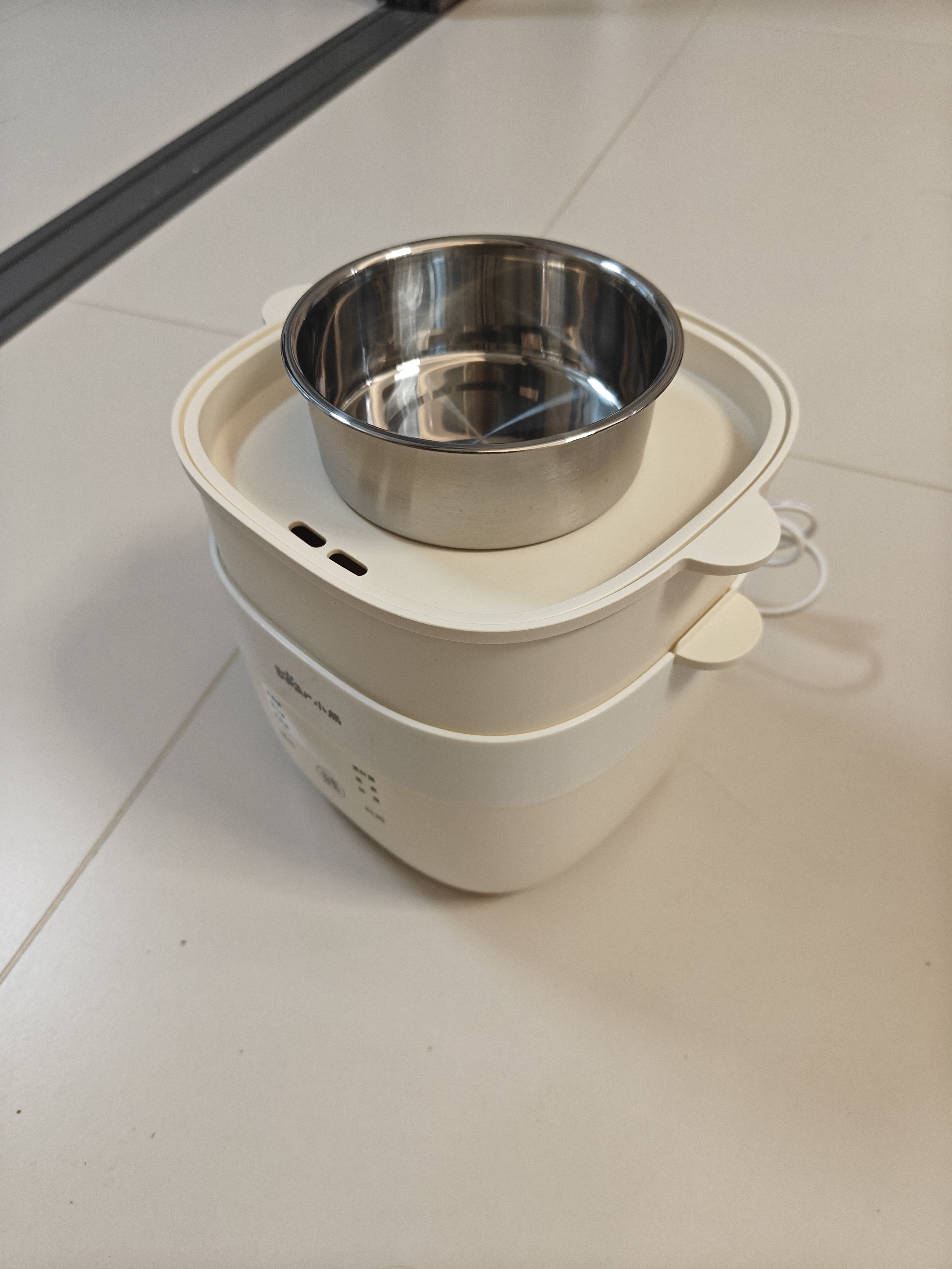 小熊（Bear）煮蛋器 蒸蛋器 温泉蛋机 智能预约定时自动断电 煮鸡蛋神器溏心蛋茶叶蛋 早餐一体机 单层  ZDQ-Q05E3【配蛋架+蒸碗】 实拍图