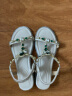 柯妮丽人水钻坡跟女士凉鞋女夏新款夏季时尚女鞋百搭松紧带夏天女式凉鞋 绿色钻（4.5cm坡跟） 37 实拍图