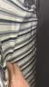 拉夏贝尔小众辣妹撞色条纹短袖t恤女夏新款设计感修身正肩上衣 蓝色条纹 M 实拍图