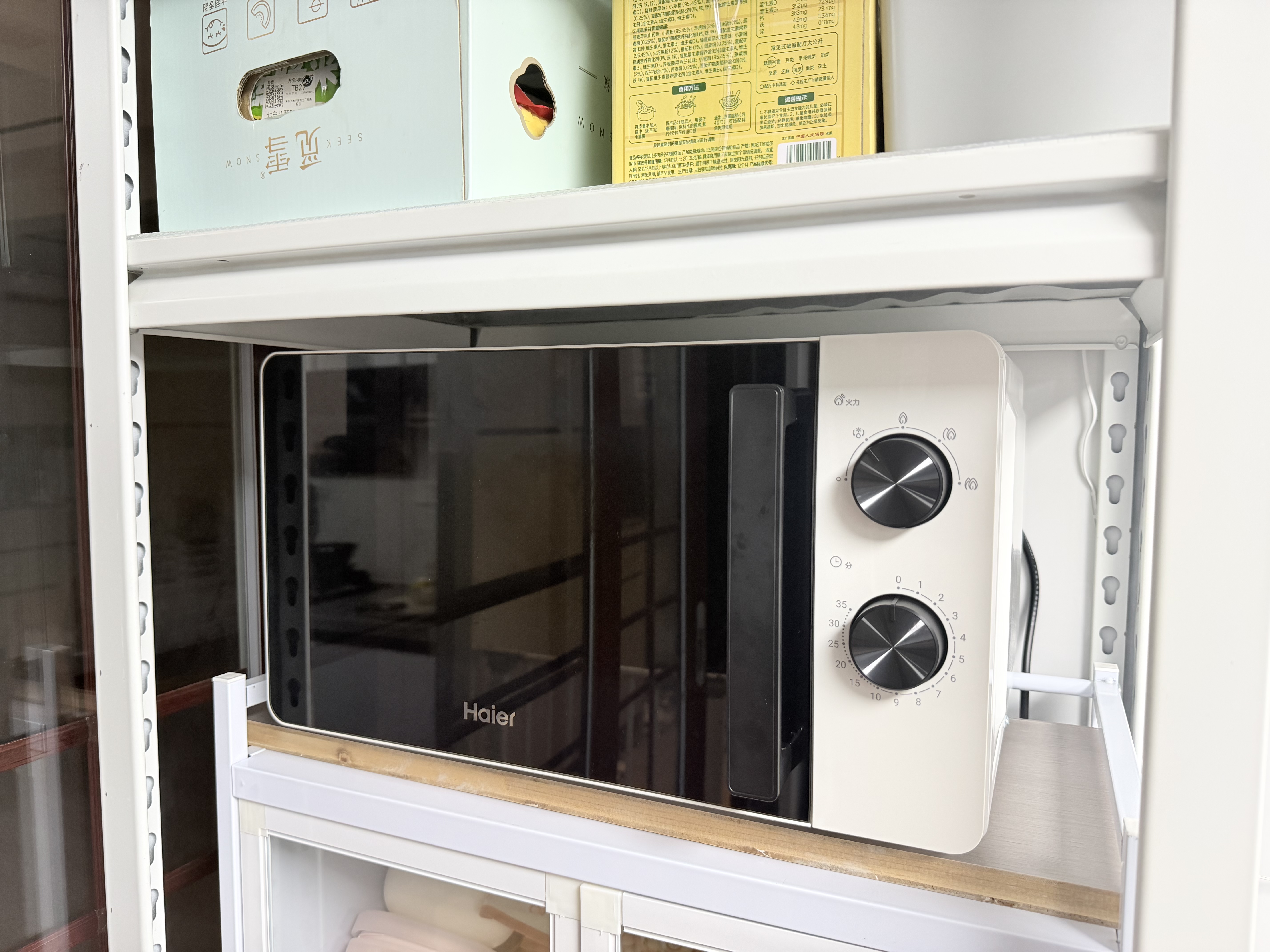 海尔（Haier）白巧不锈钢微波炉 0涂层360°转盘加热 旋转操作易洁耐用内胆 家用小型 老人适用 HW-M2003JW 实拍图