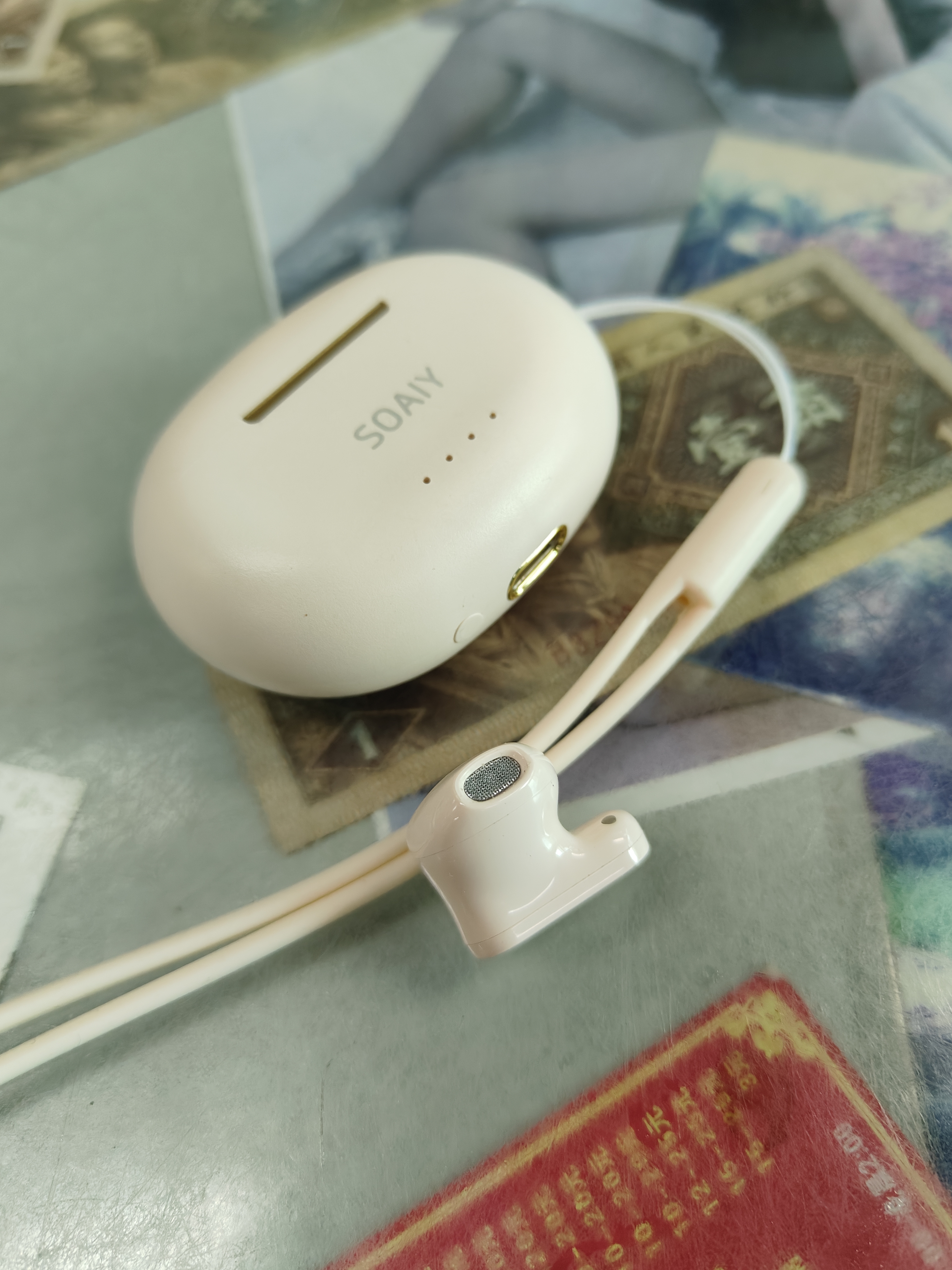 索爱（soaiy）SL6 Pro 蓝牙耳机真无线开放半入耳式运动智能app跑步骑行通话降噪适用苹果华为小米 白 实拍图