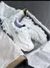 斯凯奇（Skechers）女鞋秋季小白熊休闲鞋子厚底增高百搭运动软底老爹鞋 白色/海军蓝色/WNV 36 【正码正拍】 实拍图