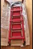 忆琳居梯子家用安全人字梯折叠梯伸缩多功能楼梯便捷扶梯加厚红色四步 实拍图