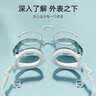 李宁LI-NING泳镜防水防雾男女高清游泳眼镜平光游泳镜LNJT224-6极光白 实拍图