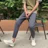 罗蒙（ROMON）裤子男士春秋季冰丝西裤九分裤商务休闲裤免烫修身青年直筒 6066深灰色+黑色【九分组合】 常规 30 实拍图
