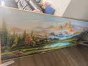 鹿觉客厅装饰画聚宝盆风景山水挂画背有靠山办公室沙发背景墙壁画 背靠金山-聚宝盆新66【金色框】 240*100cm/铝合金边框 实拍图