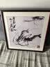 紫腾随轩齐白石装饰画新中式客厅背景墙面挂画卧室饭厅餐厅水墨虾壁画实木 墨虾 60*60cm（有机玻璃）（默认红木色框） 实拍图