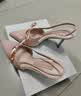 CHARLES&KEITH缎面蝴蝶结尖头高跟凉鞋女生日礼物送女友CK1-60361556 Light Pink浅粉色 38 实拍图