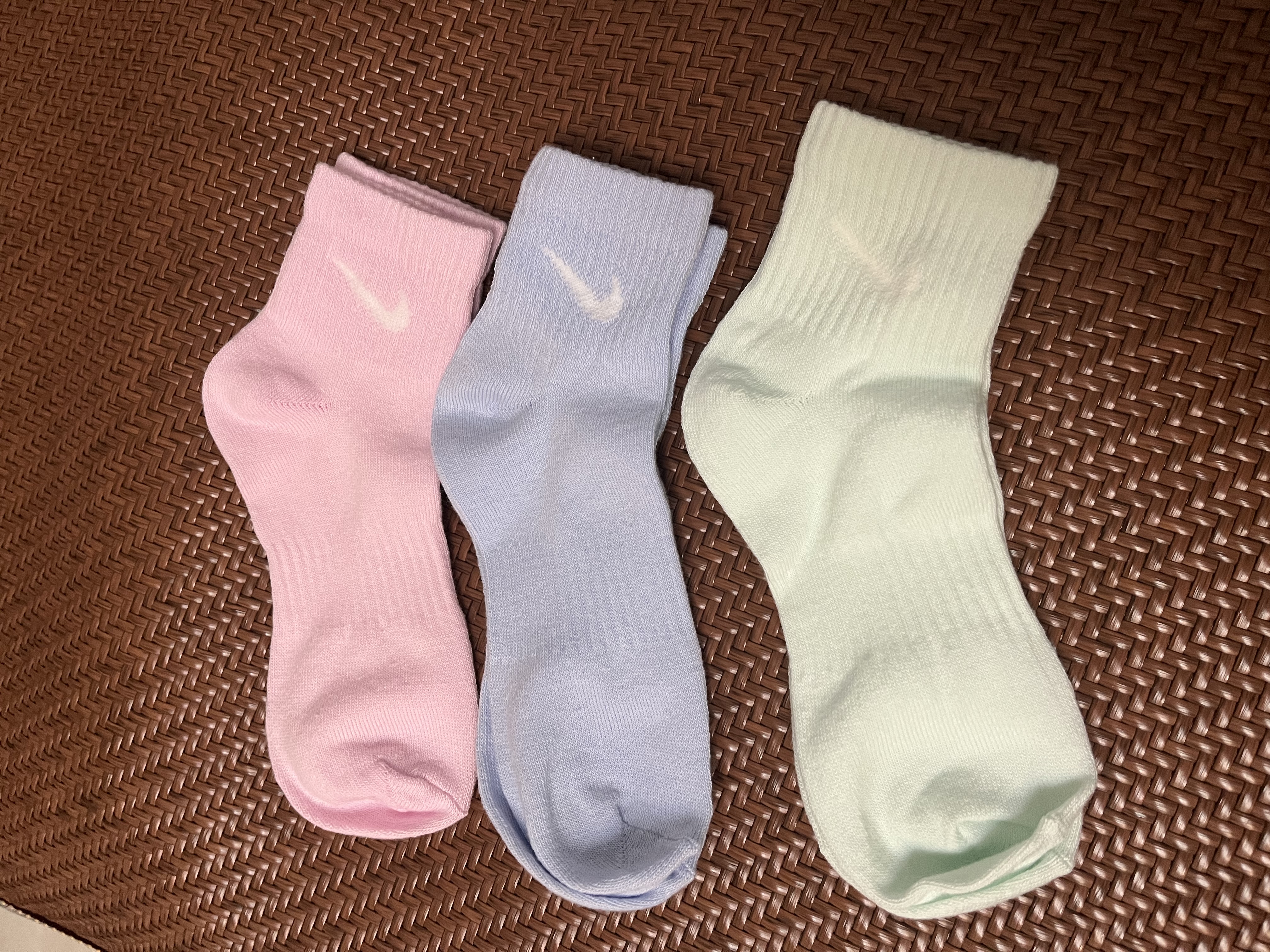 耐克NIKE男子运动袜速干透气短袜三双装新款SX7677-906蓝粉绿M 实拍图