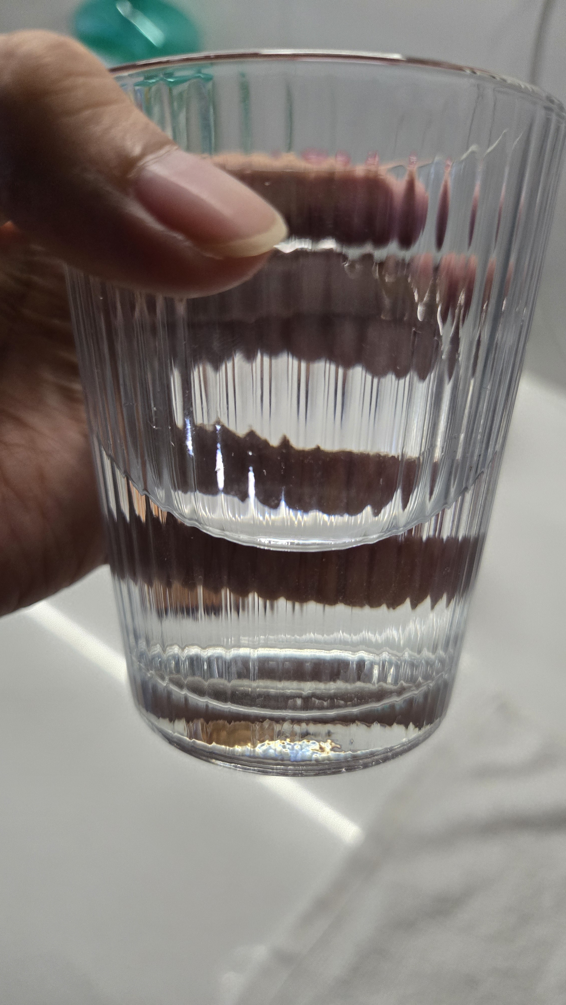 青苹果无铅玻璃水杯265ml6只装 竖纹漱口杯茶杯牛奶杯啤酒杯饮料杯 实拍图
