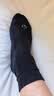 迪卡侬（DECATHLON）透气吸汗袜子运动袜高帮棉袜柔软舒适男女长袜 RS160-商务黑色-3双装 【35-38】(鞋码35/36/37/38) 实拍图
