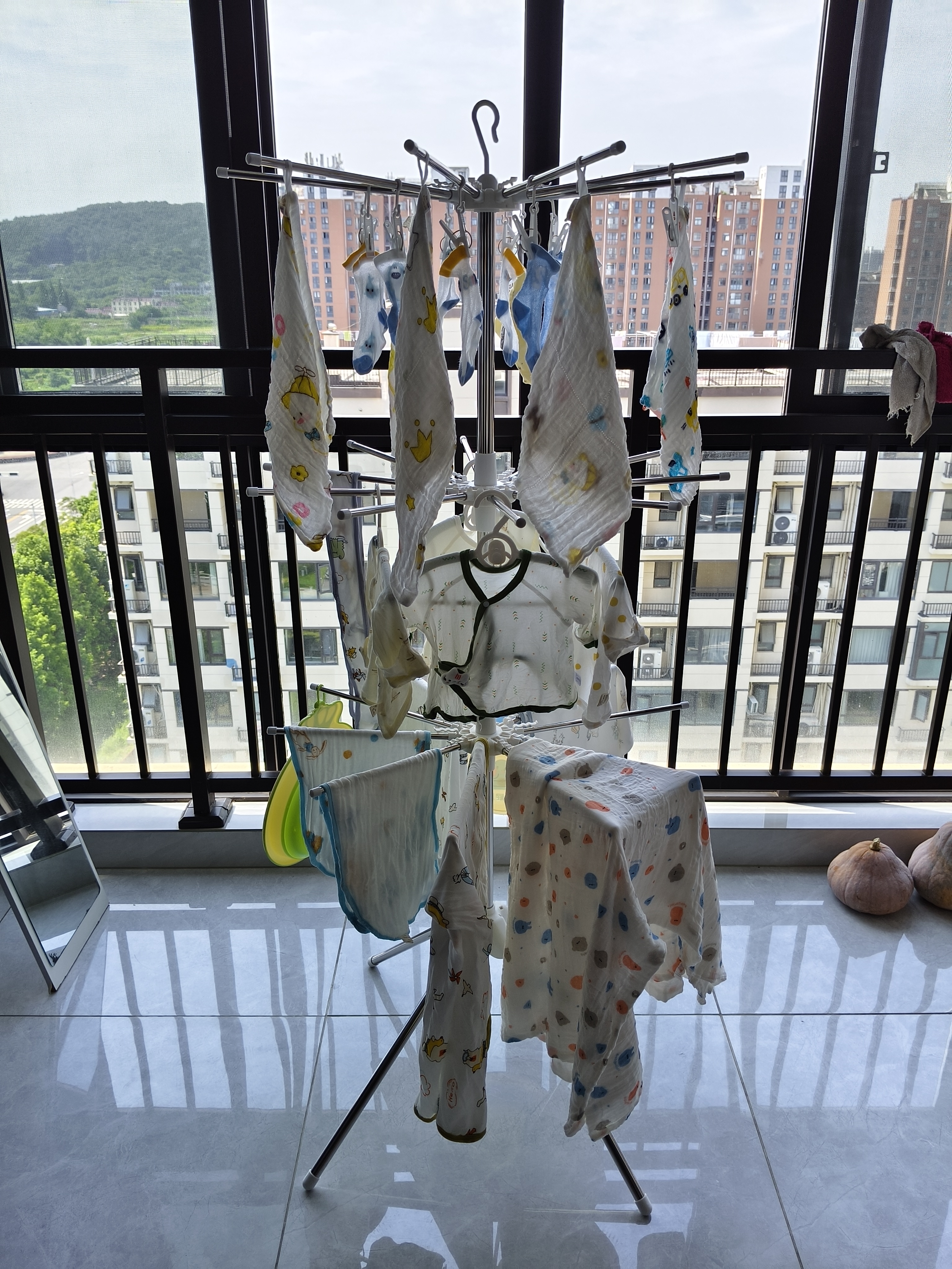 爱宝适婴儿衣服纯棉半背衣春秋宝宝和尚服新生儿上衣2件装52码小马T287 实拍图