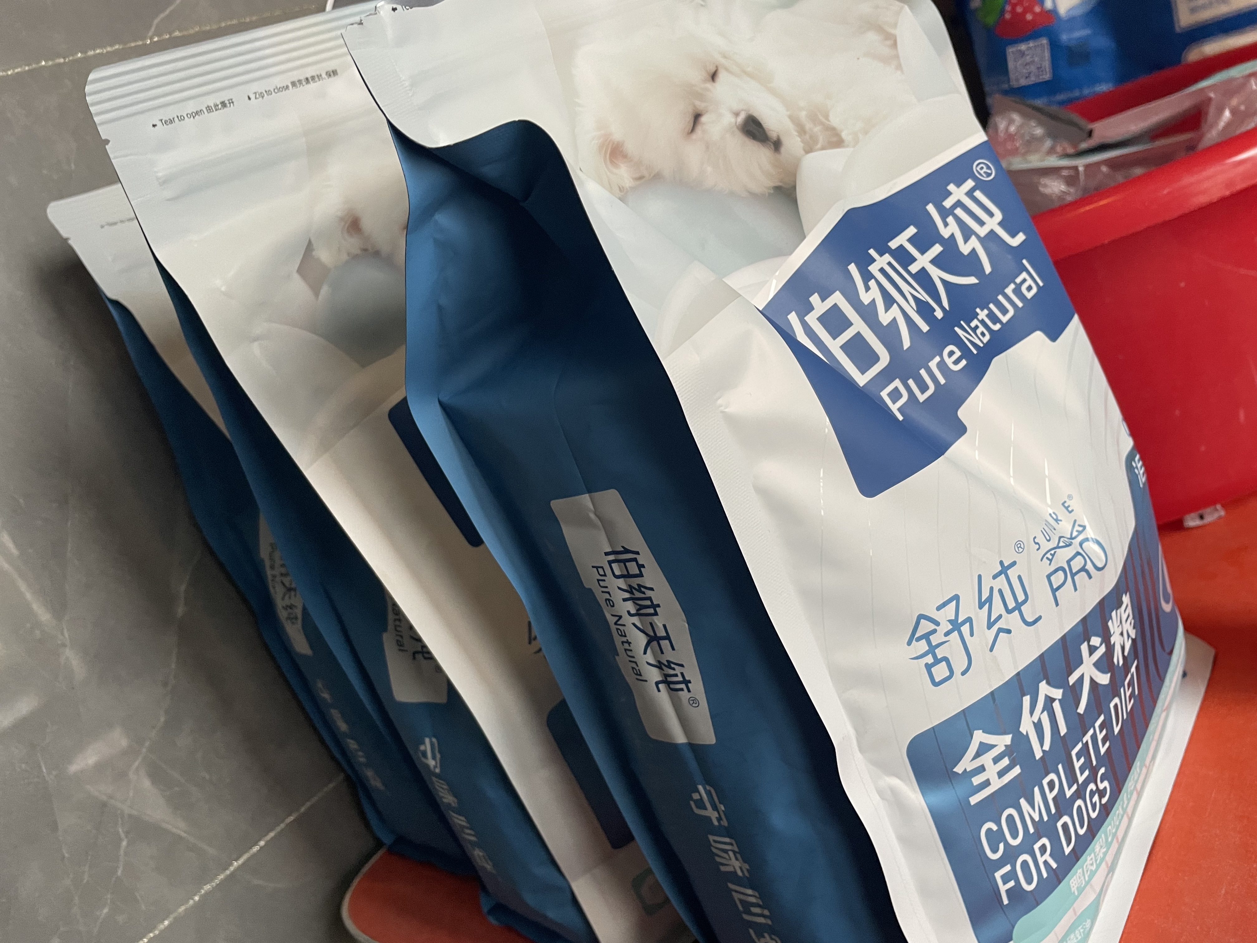 伯纳天纯舒纯pro鸭肉梨低敏护肠胃冻干犬粮2.5kg*3包 实拍图