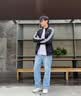 adidas休闲舒适三条纹立领夹克外套卫衣男装秋季阿迪达斯轻运动 黑色/白（推荐选大一码）   M 实拍图