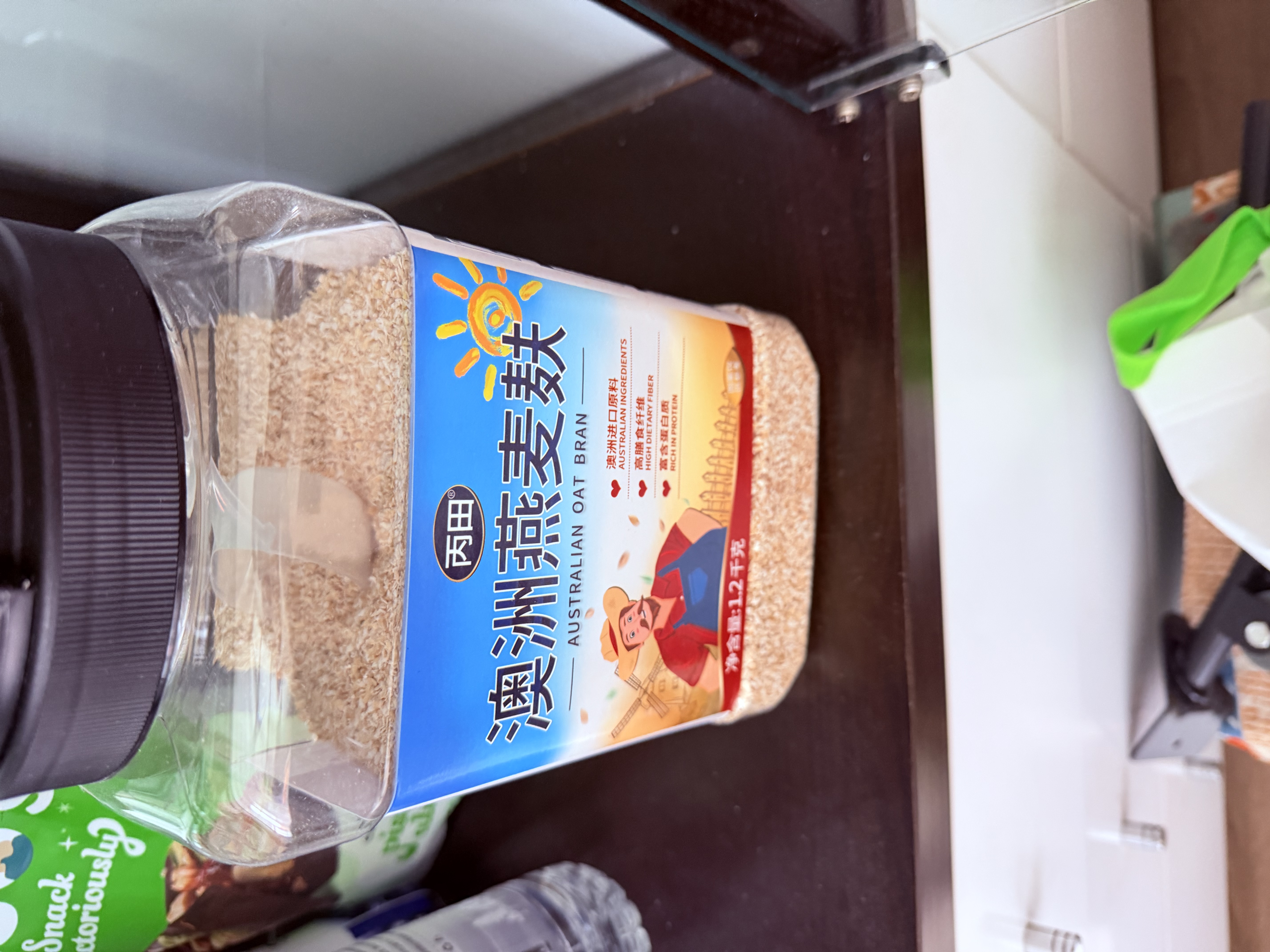 丙田 纯燕麦麸皮1.2kg 澳洲燕麦片 轻食代餐无0 加蔗糖脂肪高膳食纤维 实拍图
