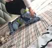 小状元儿童轮滑鞋6-12岁溜冰鞋全闪可调节生日礼物 26年新升级 蓝S 实拍图