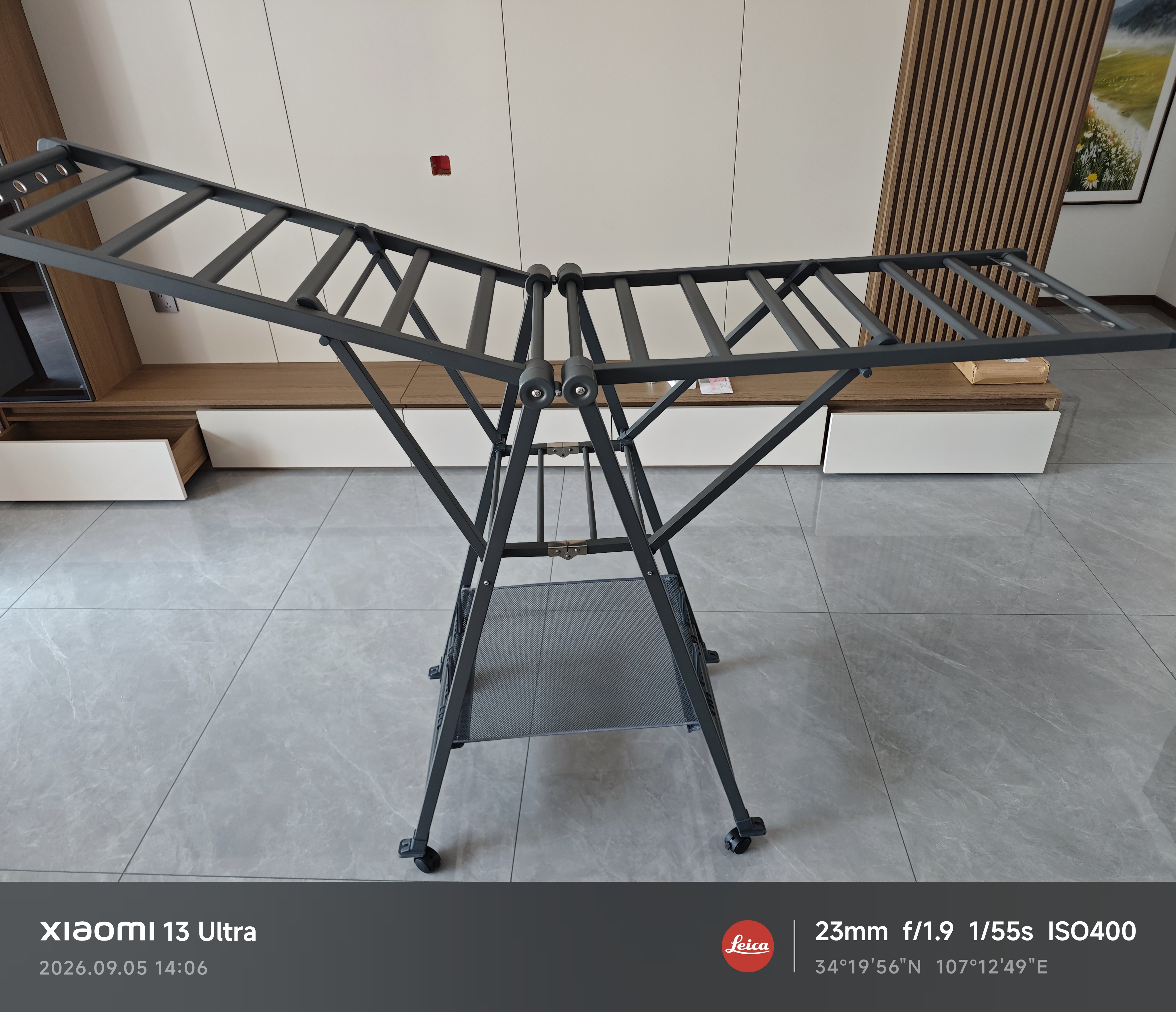 盼盼翼型晾衣架落地铝合金晒衣架折叠免安装PP-980k三层晒网款1.8M 实拍图