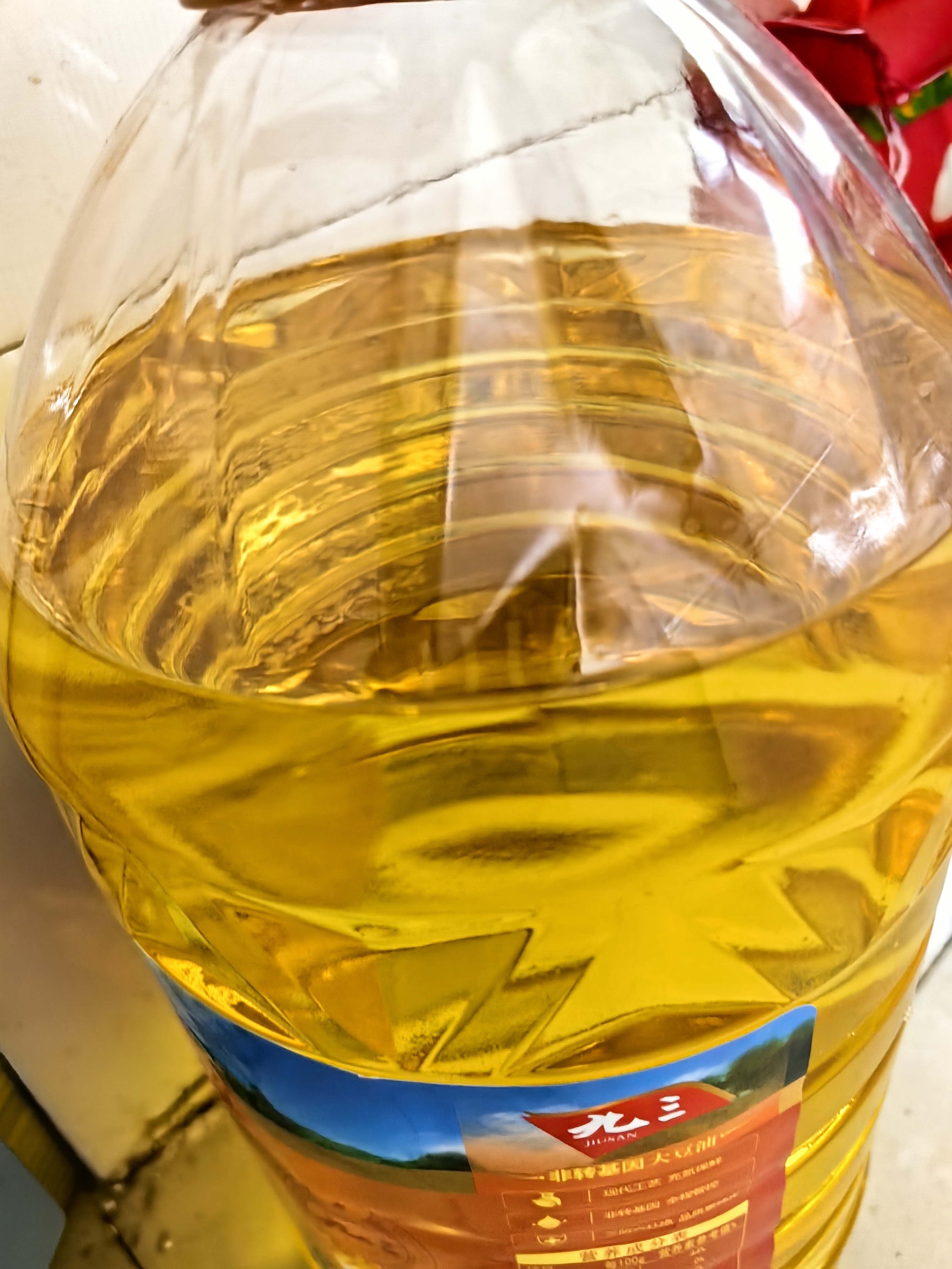 九三 非转基因 大豆油 一级 5L 实拍图