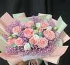 馨仪教师节鲜花速递玫瑰向日葵康乃馨花束送女友老婆生日礼物同城配送 11朵粉玫瑰混搭花束 实拍图