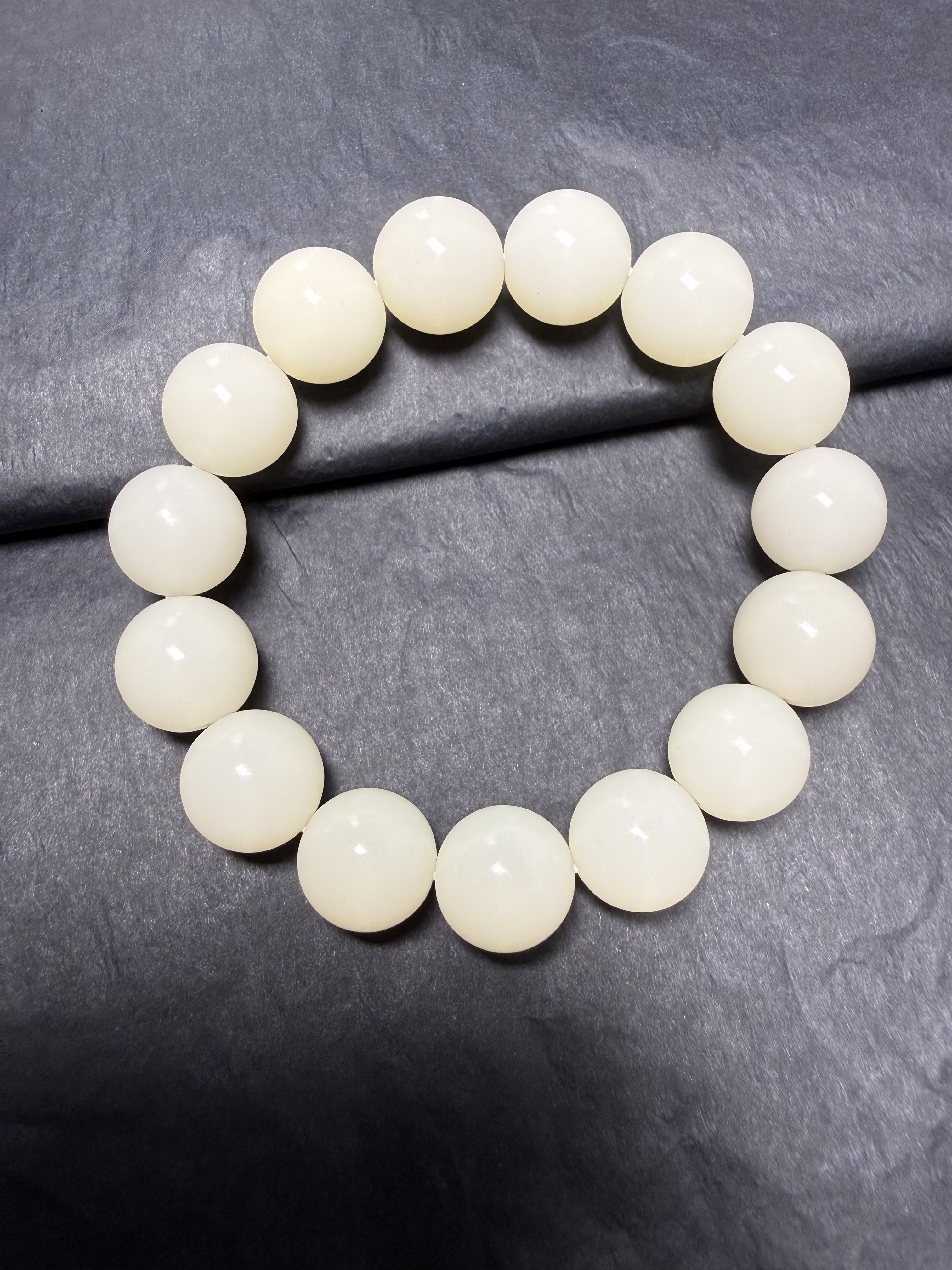 石玥珠宝15mm缅料白玉菩提根木手串把件文玩佛念珠转运手链男女士款礼物 实拍图