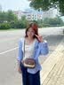 viney牛皮斜挎包包女包轻奢单肩包小圆包生日礼物高级感送女友老婆 【白配咖】洋气高档小包 小众时尚品牌百搭手机包 实拍图