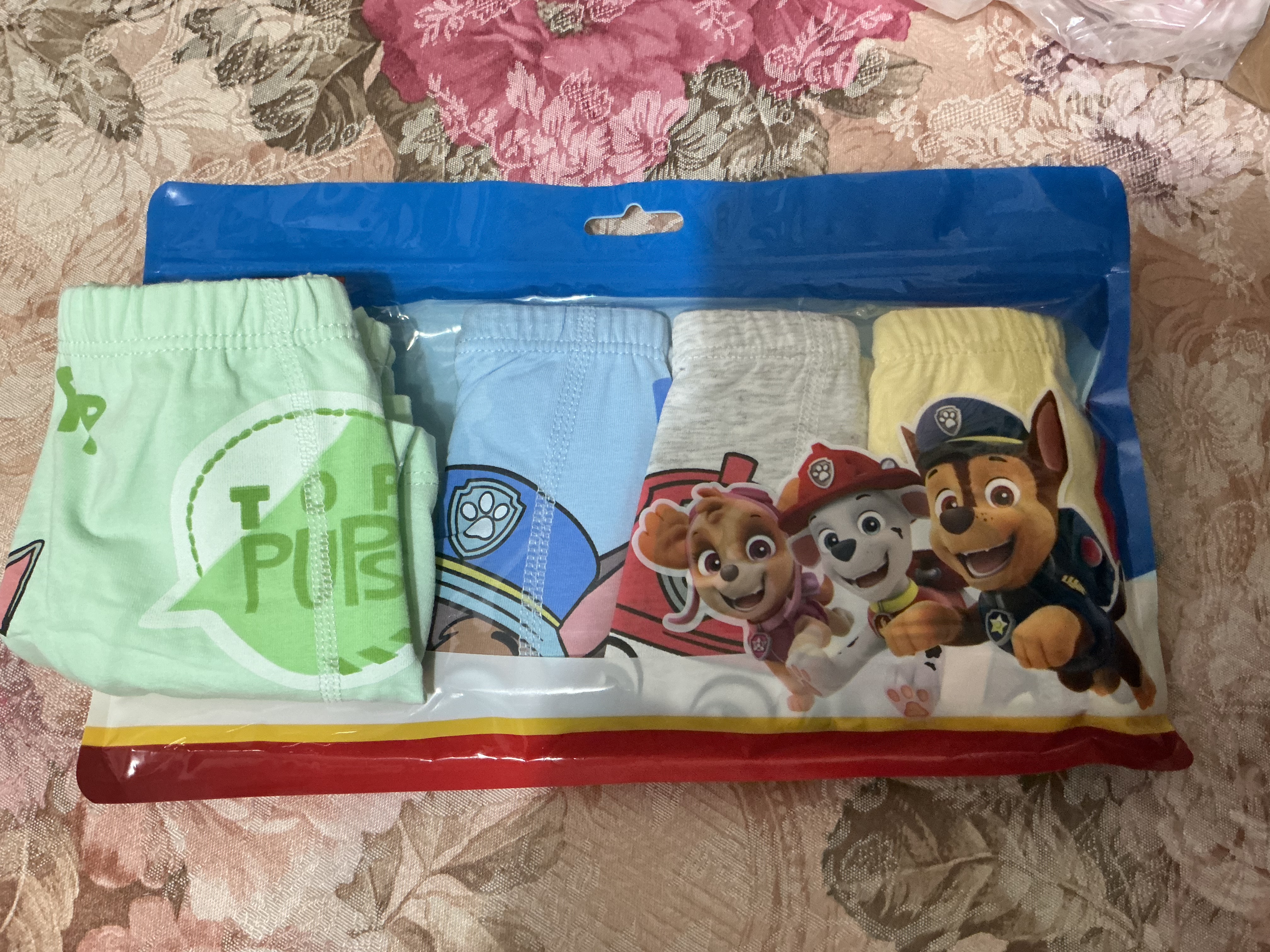 汪汪队立大功（PAW PATROL）儿童内裤男宝宝短裤小孩棉质四角平角裤4条装PA089 110 实拍图