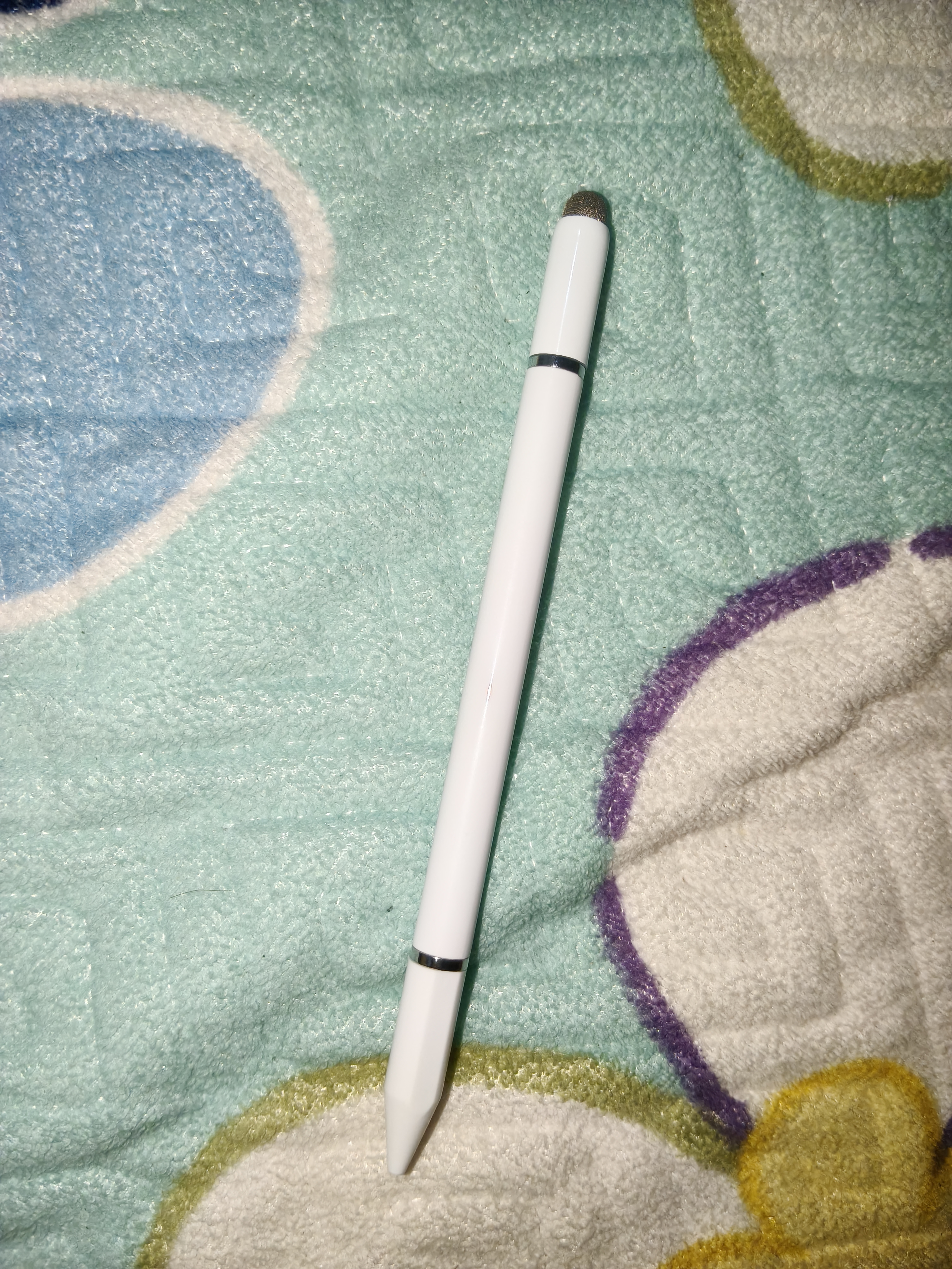 马卡龙渐变色双头触控笔二合一圆盘触屏笔手机平板手写笔剪辑绘画电容笔 【磁吸三合一电容笔-白色】可吸附平板 1支装 实拍图