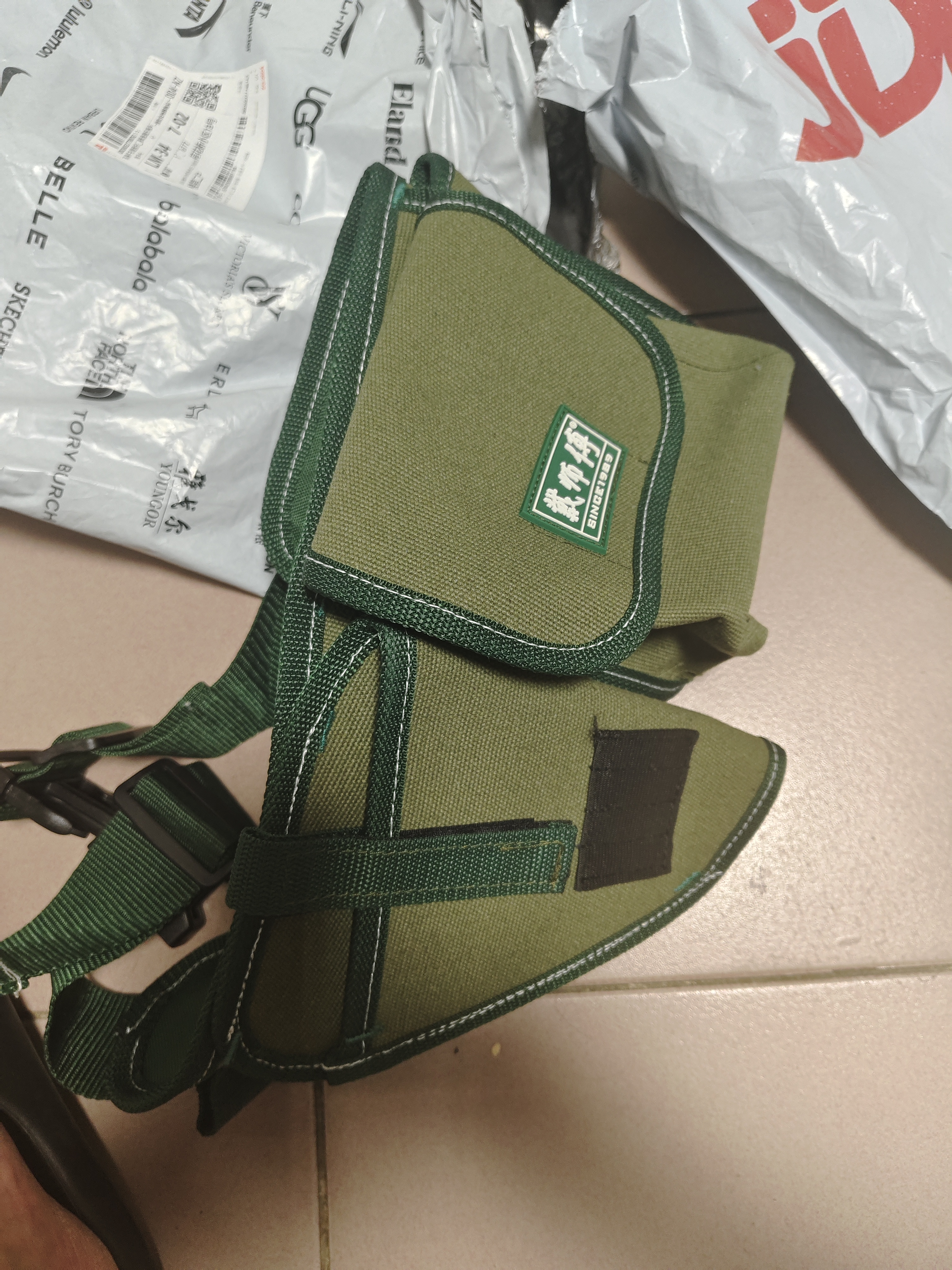 戴师傅电工帆布腰包小号便携多功能加厚腰带家电维修腰袋手钻款工具包 实拍图