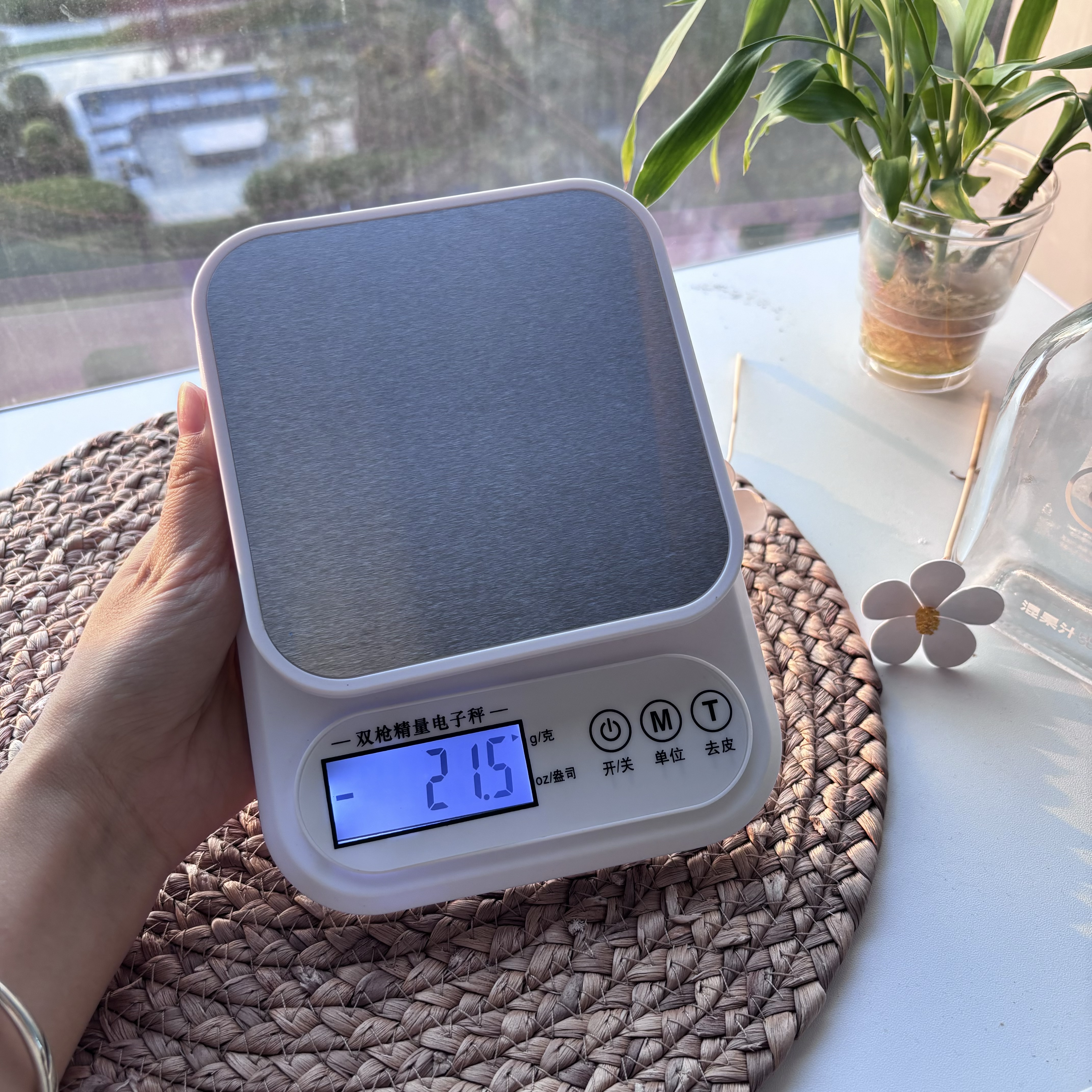 双枪（Suncha）电子秤 厨房秤不锈钢【20斤超大量程】食物秤克称精确到0.1g 实拍图