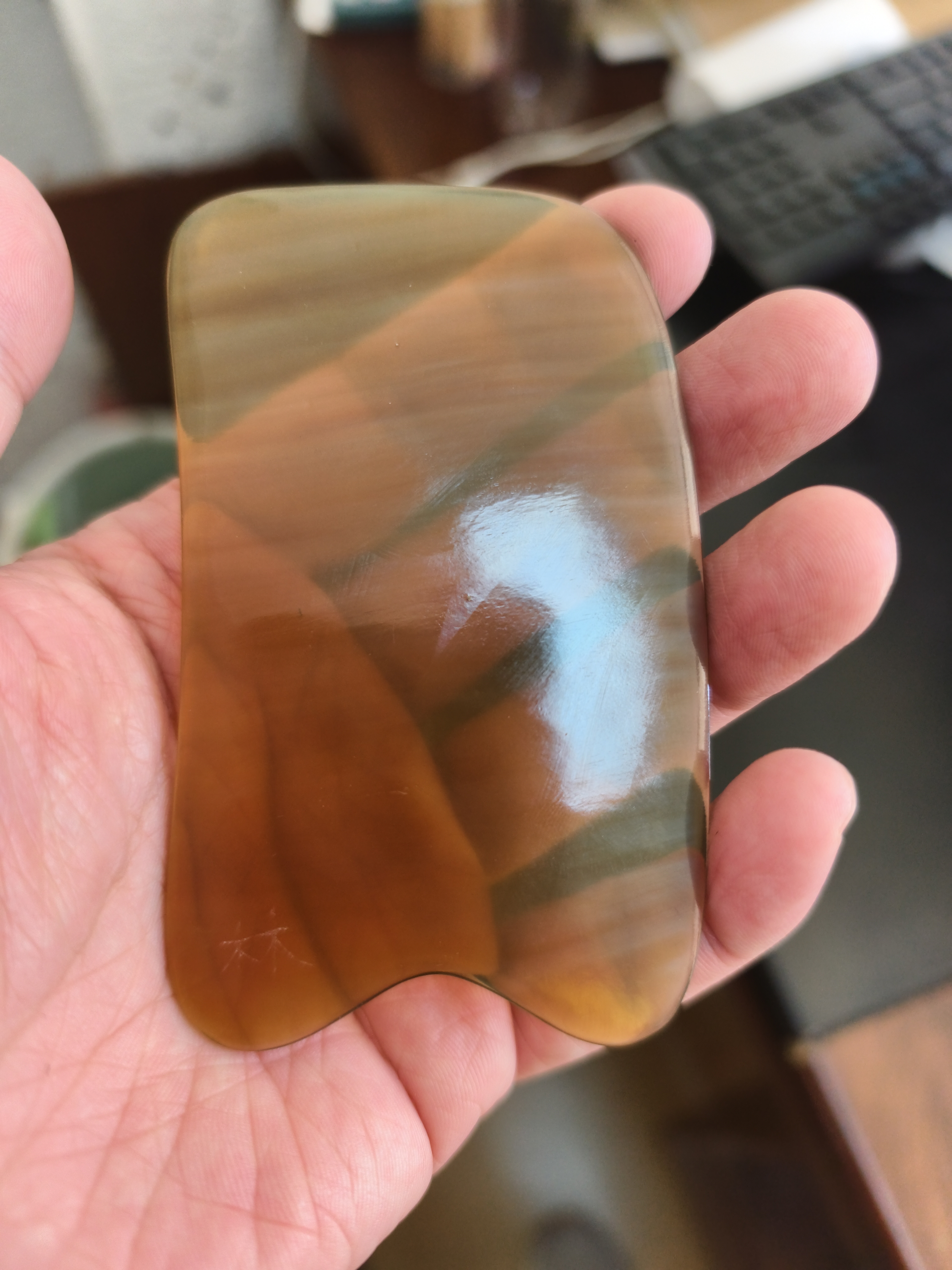 俞兆林纯牛角刮痧按摩板加厚背部提拉颈背按摩经络神器天然按摩片全身用 实拍图