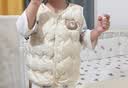嘟嘟家儿童背心加厚秋冬过年红色男童马甲冬季保暖童装女童棉服马夹上衣 米白色 90 实拍图
